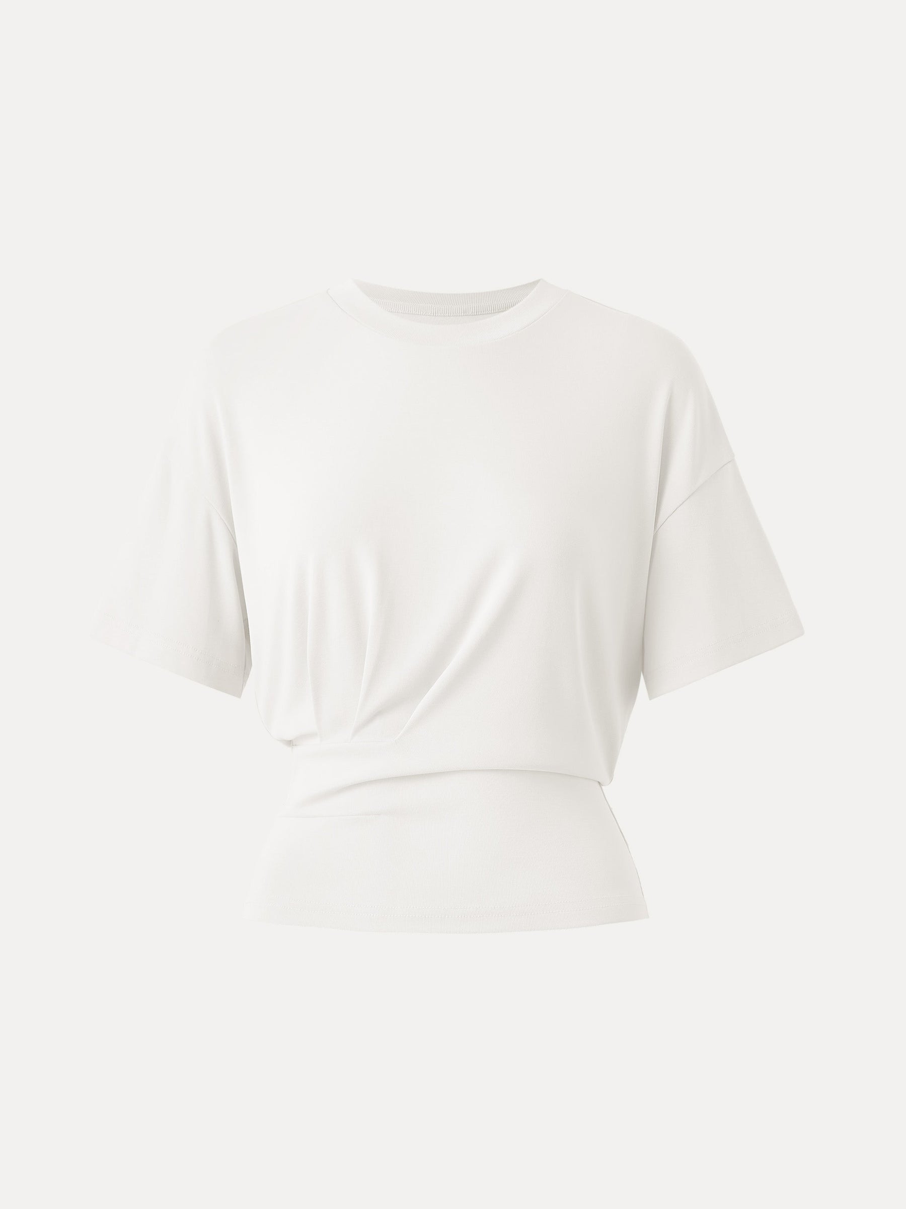 Crewneck Short Sleeve Tucked Tee