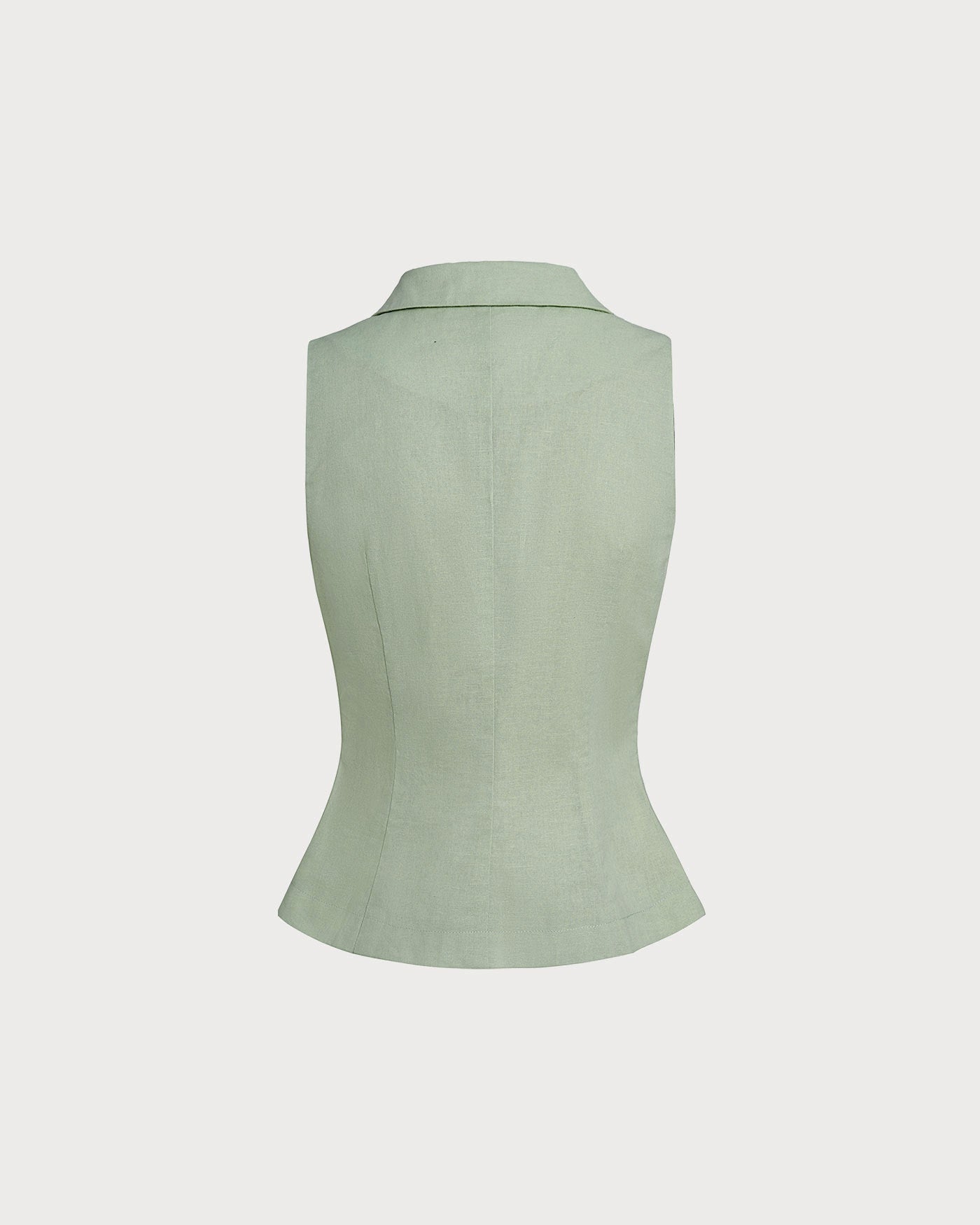 Green Collar Single Breasted Vest