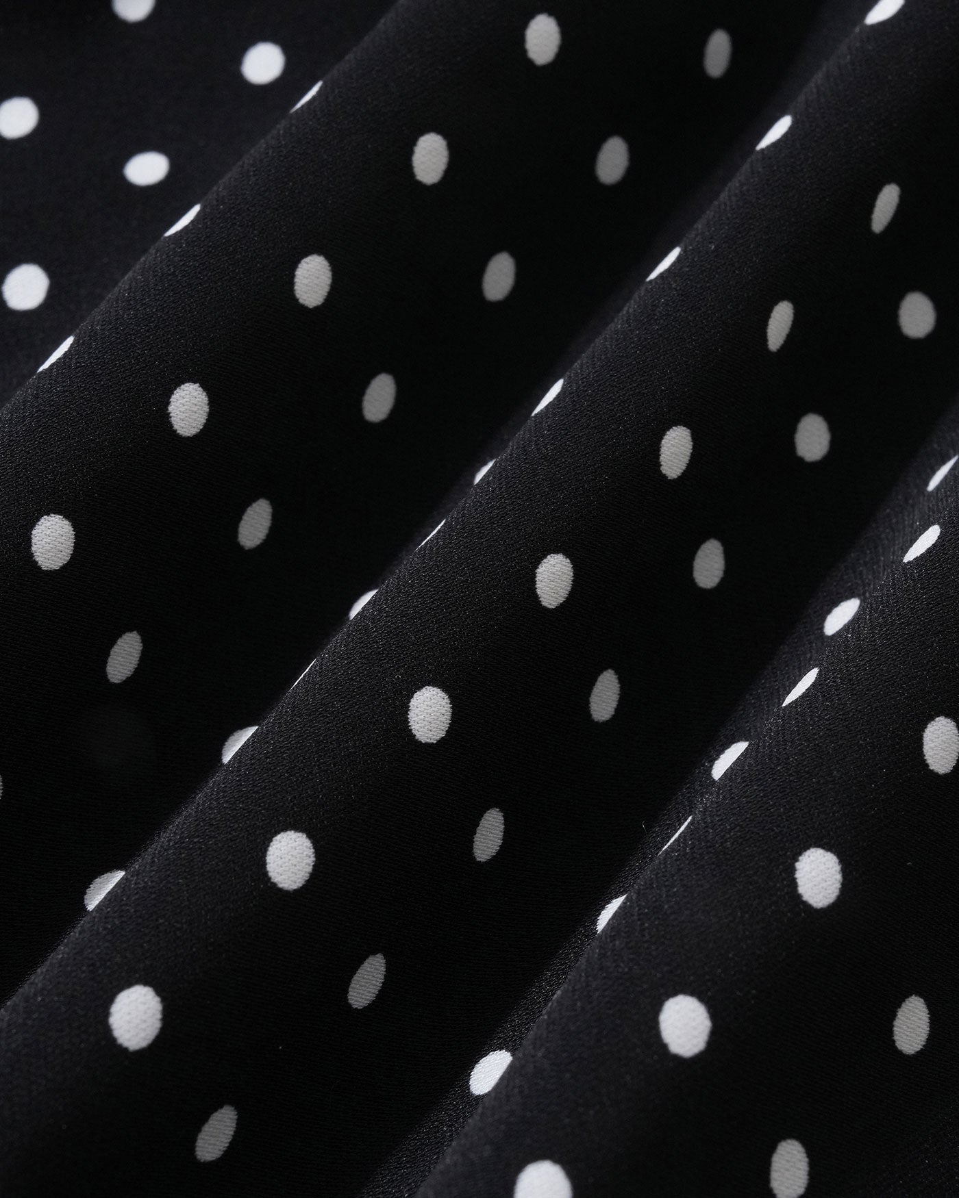 Black Polka Dot Mandarin Collar Tee