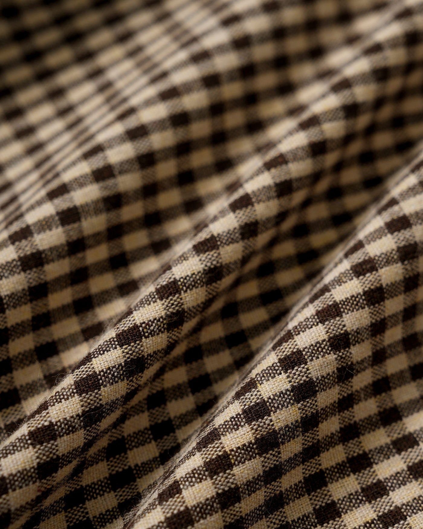 Brown Plaid Puffed Sleeve Blouse