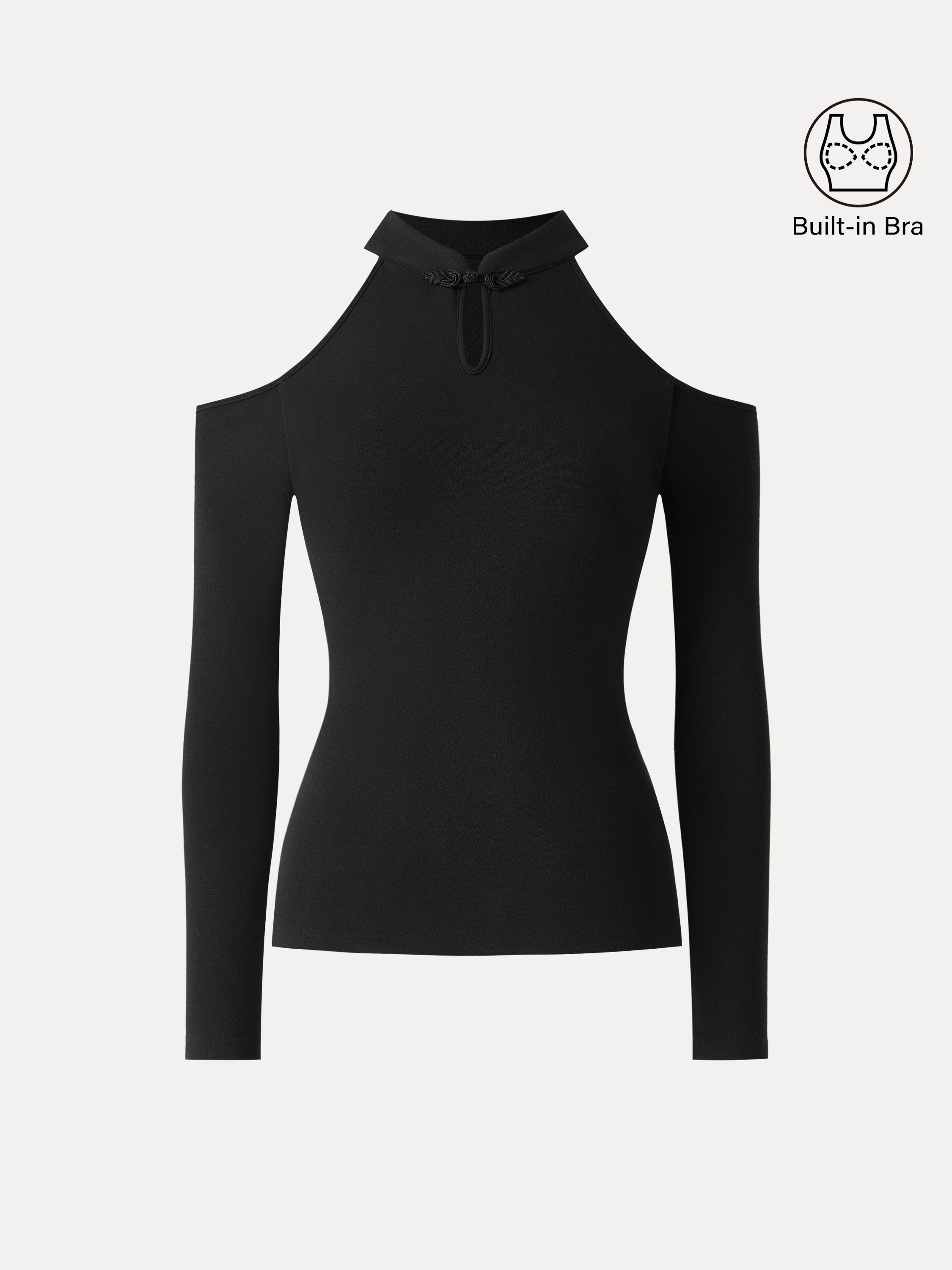 Cutout Shoulder Mandarin Collar Going-out Bra Top Limited Edition