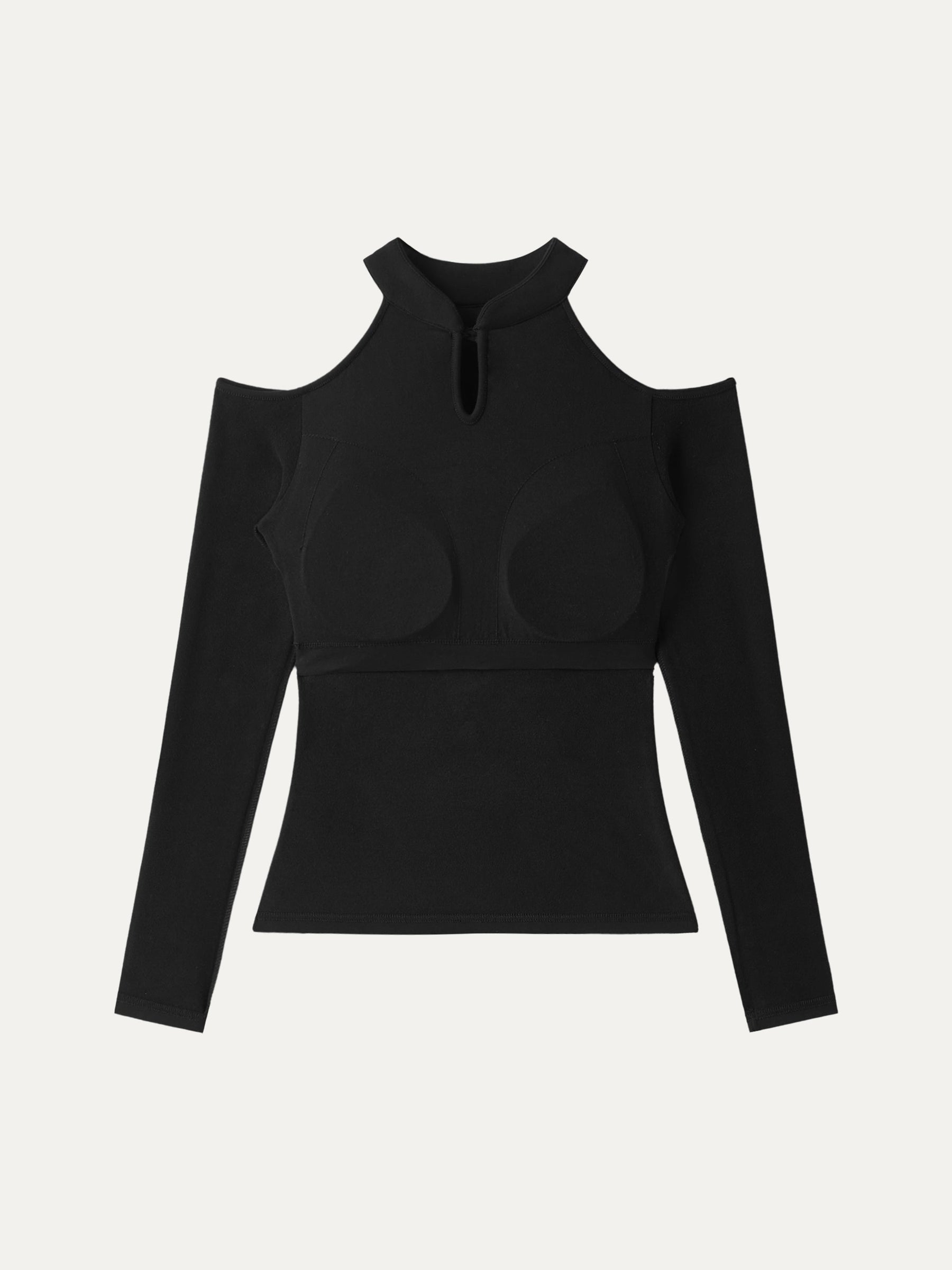 Cutout Shoulder Mandarin Collar Going-out Bra Top Limited Edition
