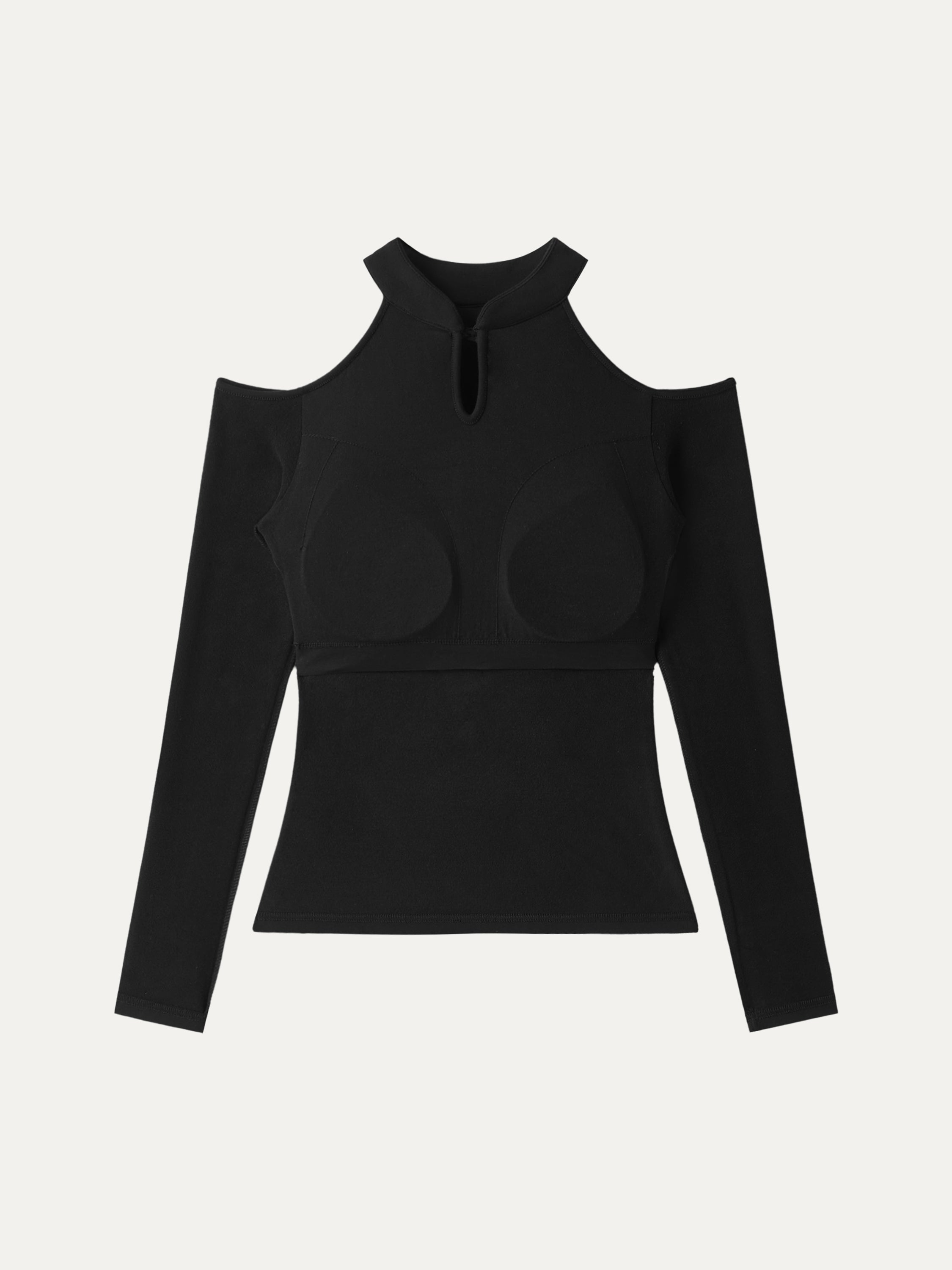 Cutout Shoulder Mandarin Collar Going-out Bra Top Limited Edition