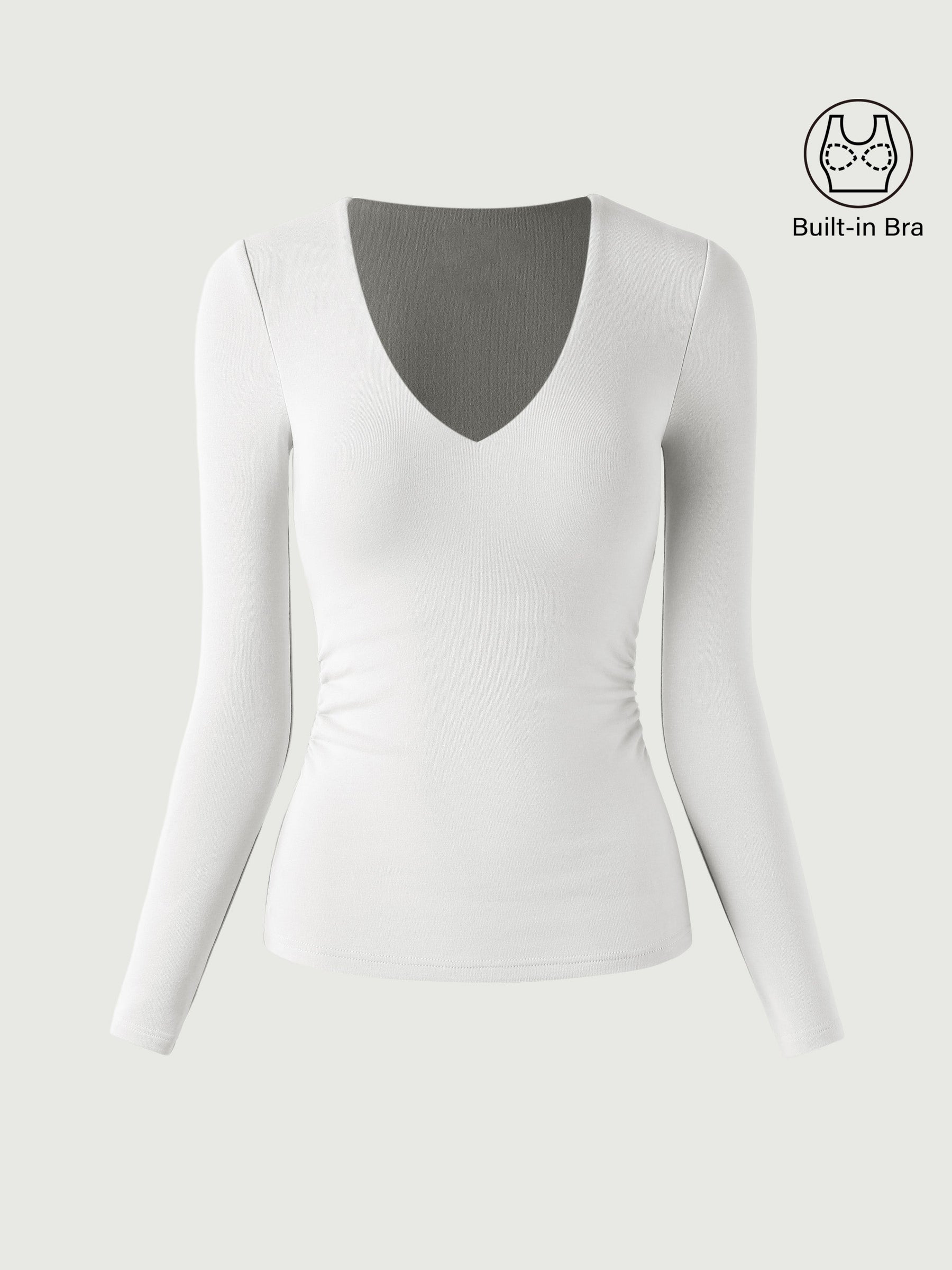 V-Neck Ruched Sides Bra Top