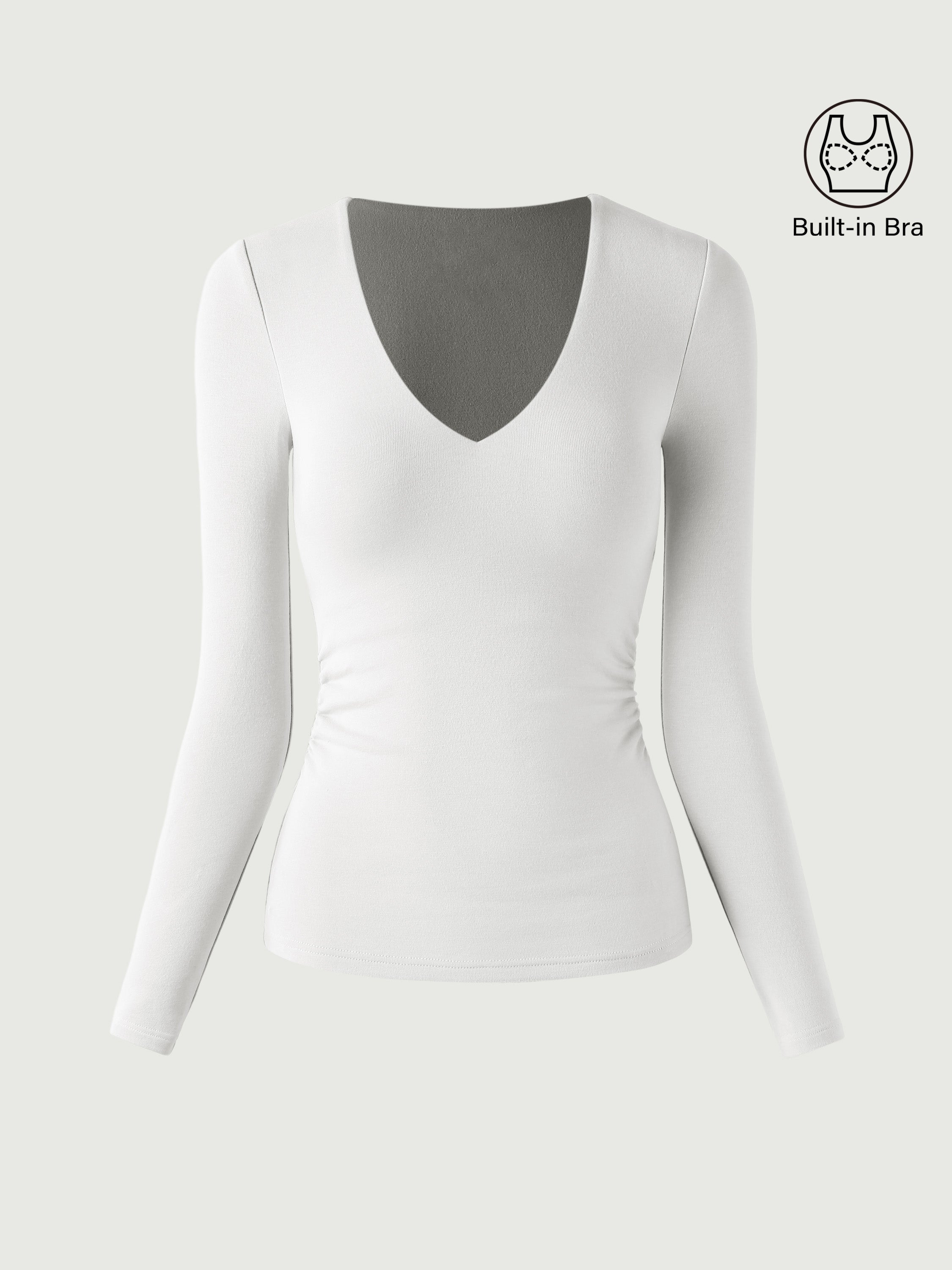 V-Neck Ruched Sides Bra Top