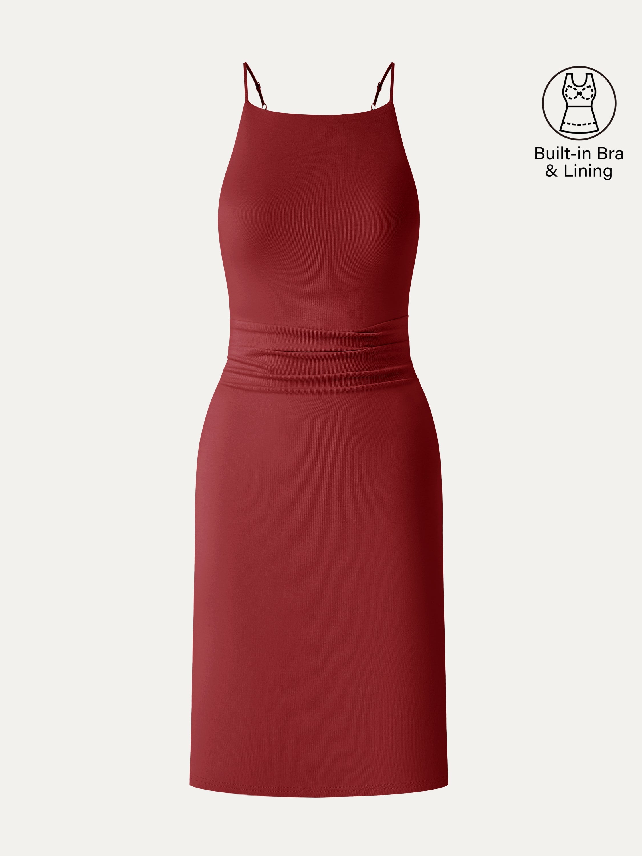 CoolTouch A-Line Rcuhed Mini Bra Dress