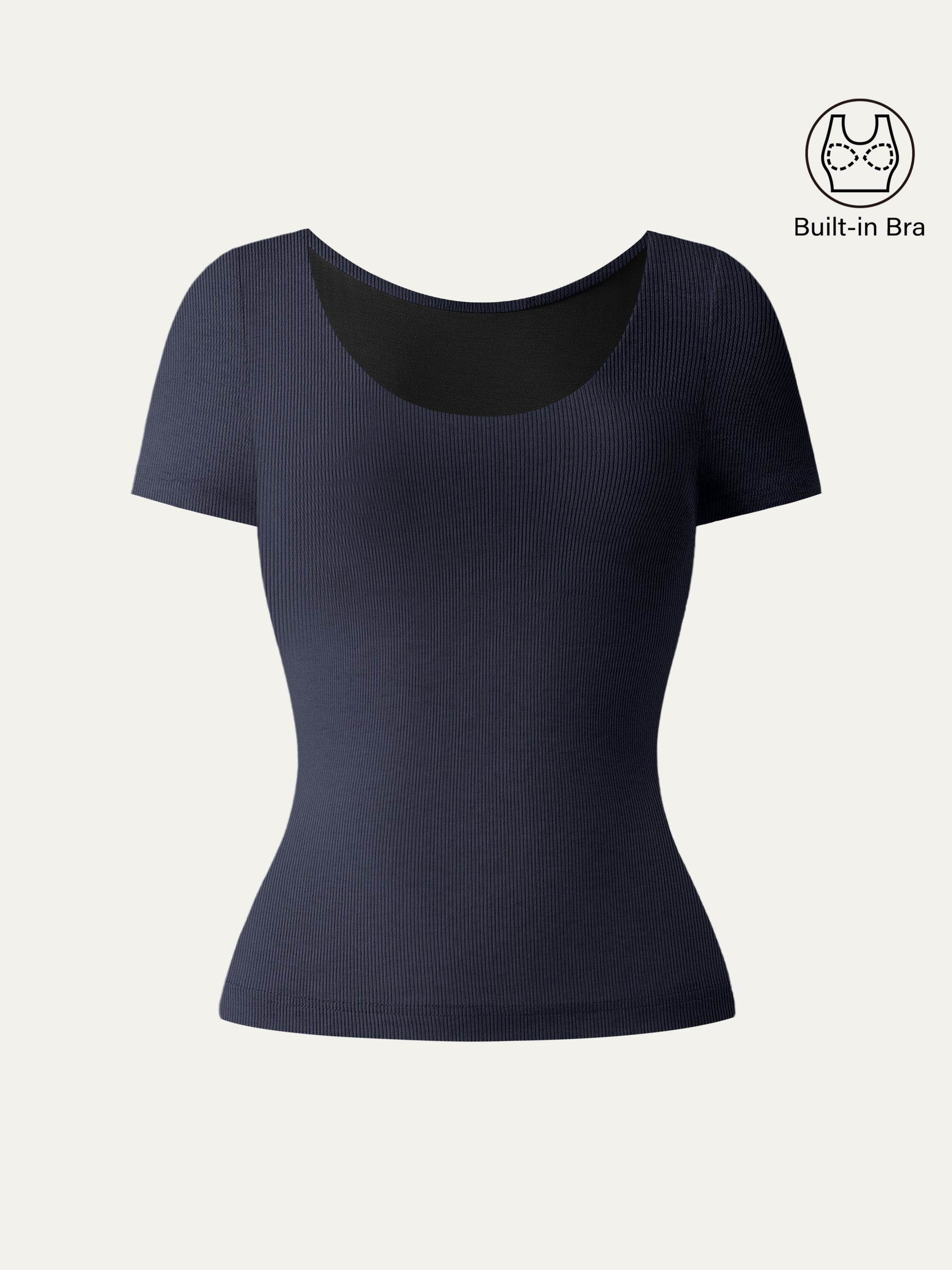 Scoop Neck Short Sleeve Cotton New Airy Bra Top