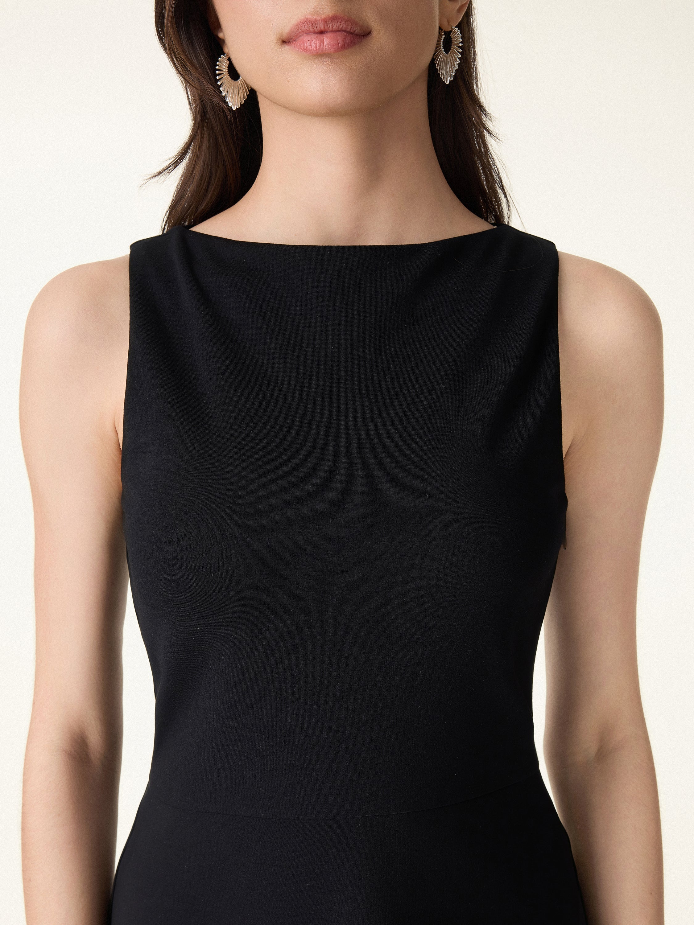 Classy Boatneck Fit-and-Flare Mini Bra Dress