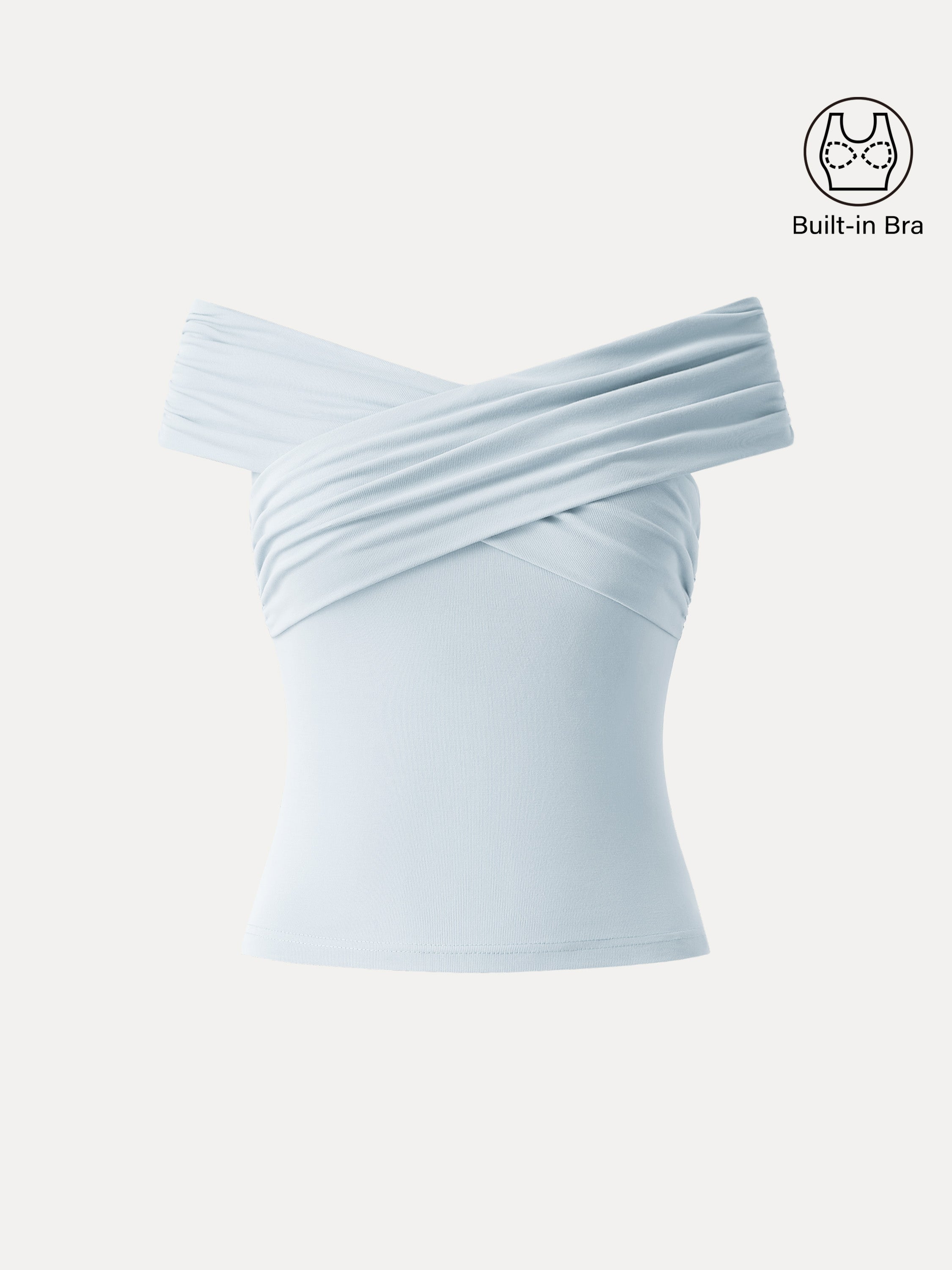 Criss Cross Off Shoulder New Airy Bra Top