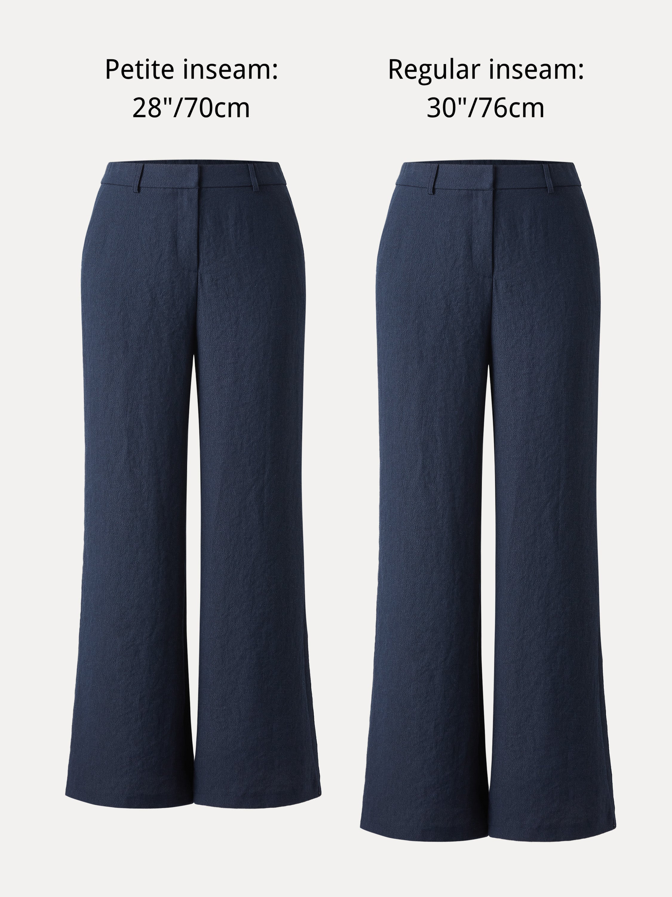 European Linen-Like Mid Rise Flared Pant with Pockets