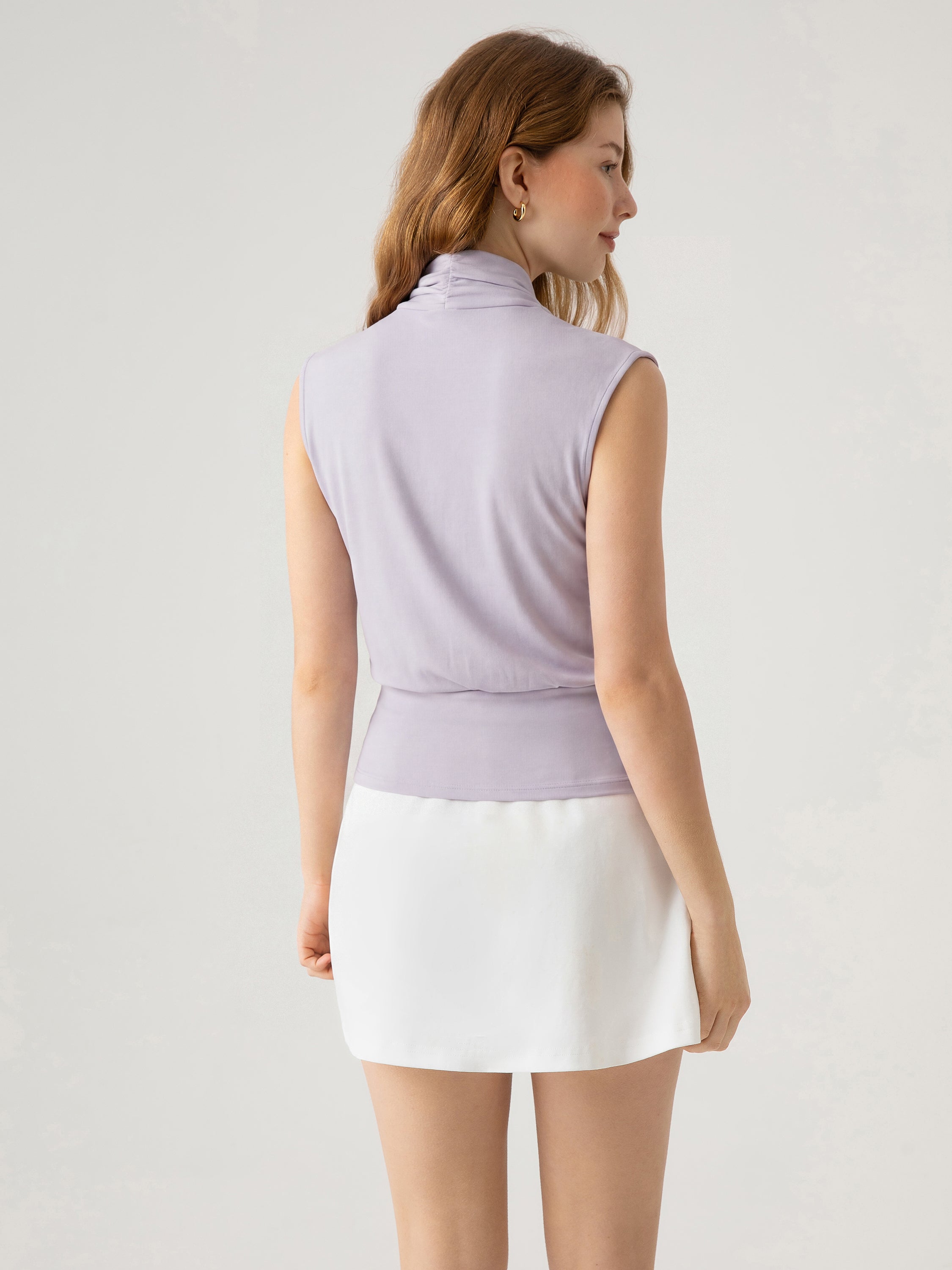 Matte Smooth Smooth Surplice Sleeveless Top
