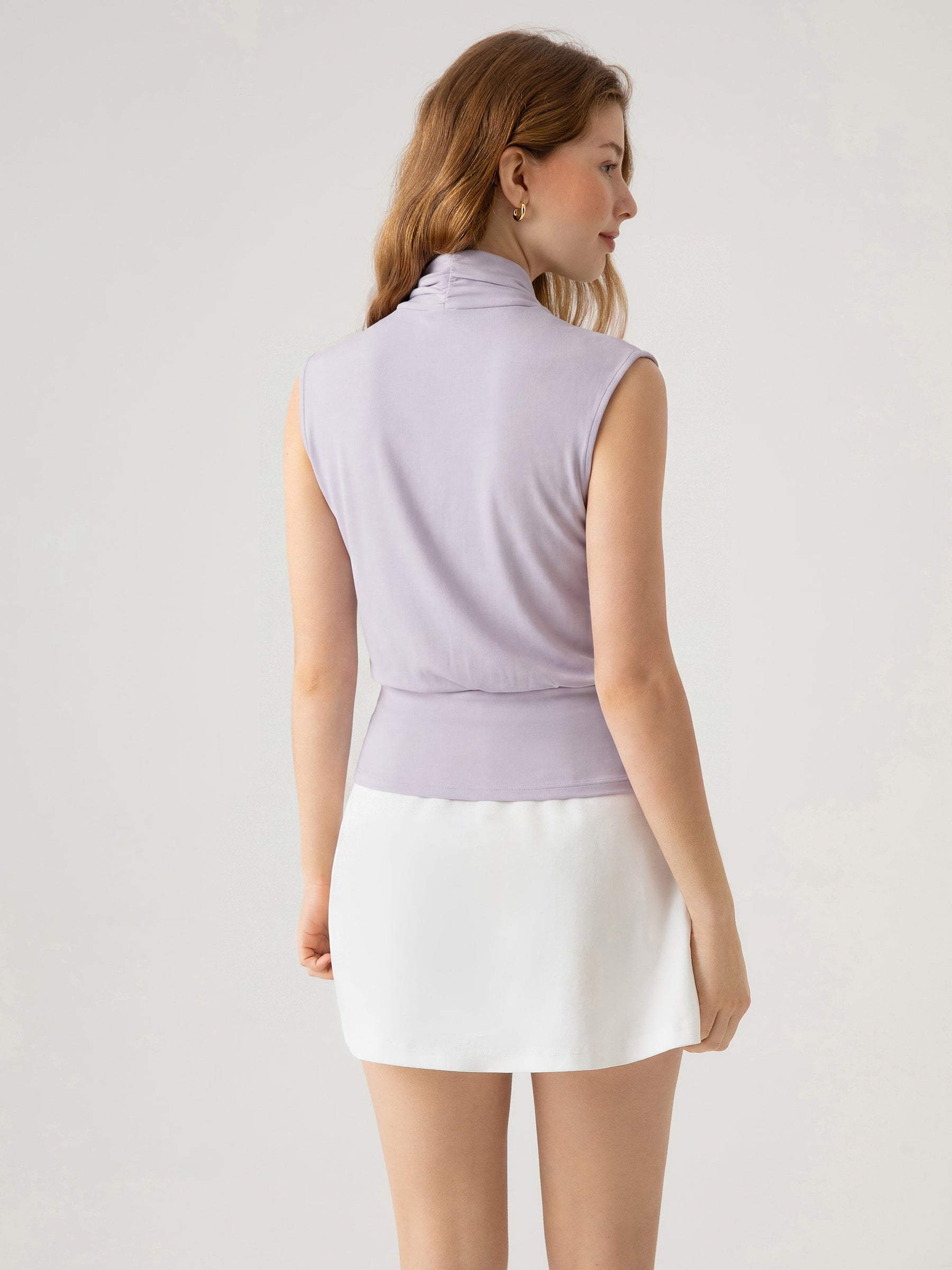 Matte Smooth Smooth Surplice Sleeveless Top