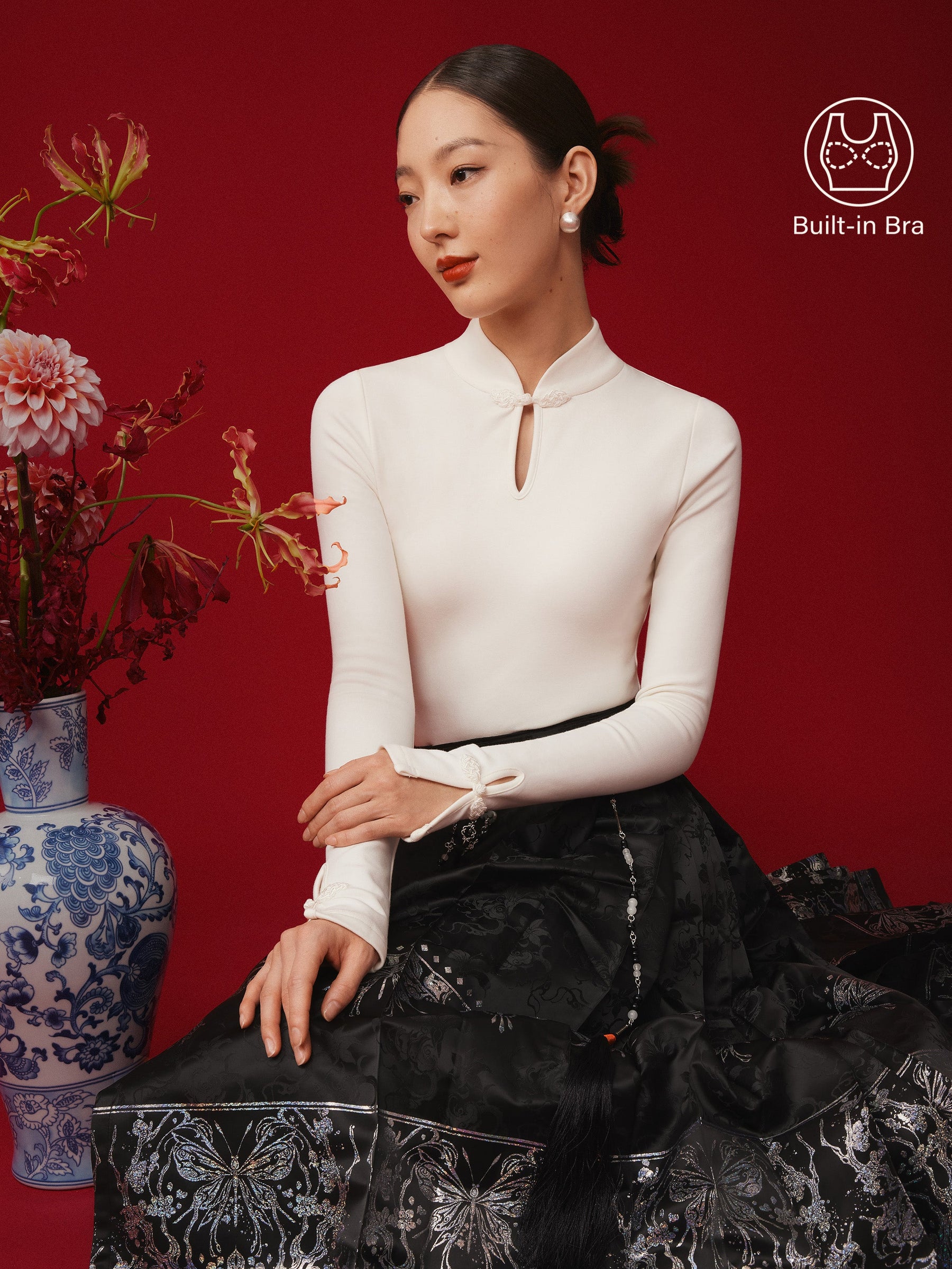 Mandarin Collar Frog Button Bra Top Limited Edition
