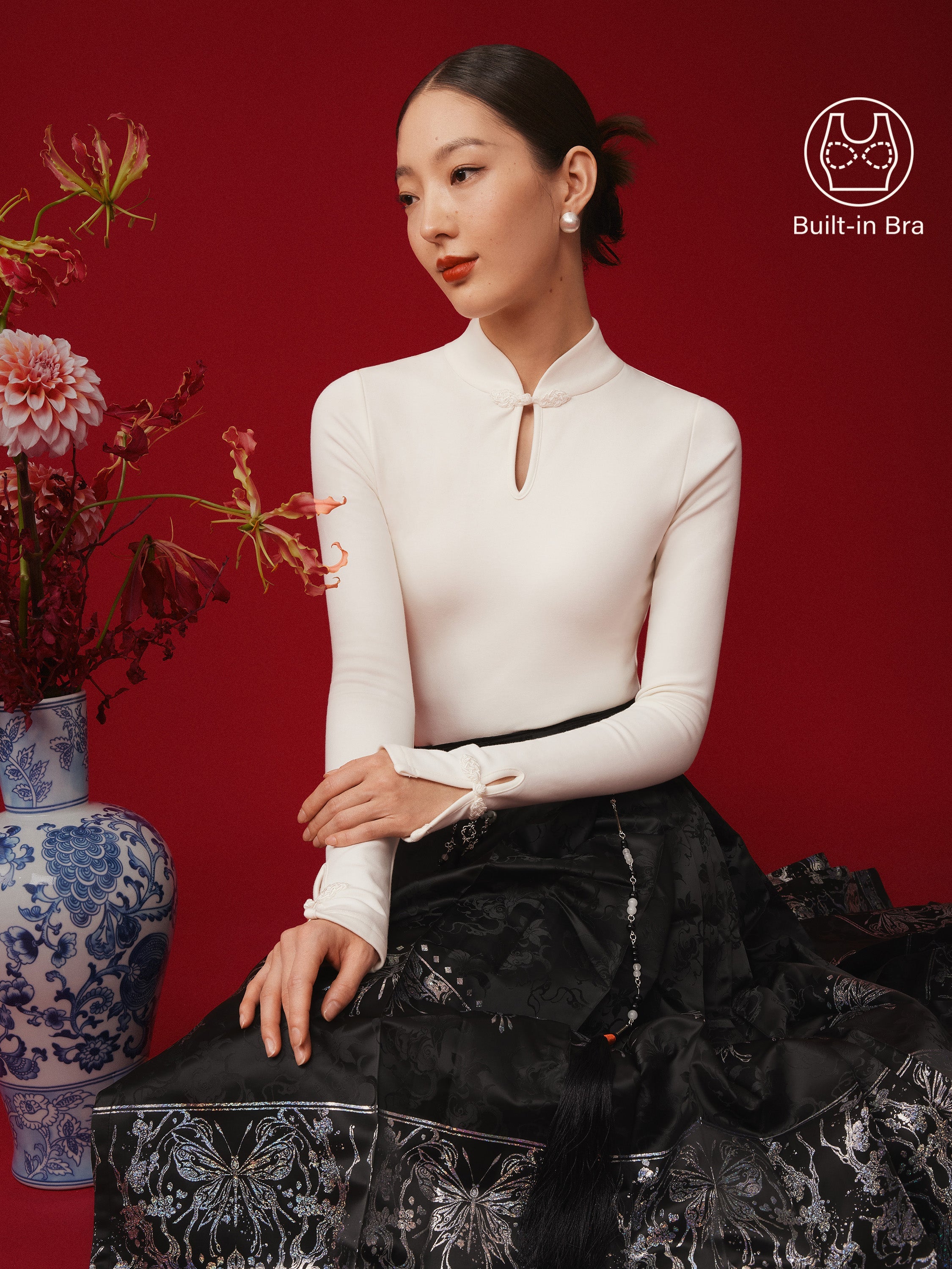 Mandarin Collar Frog Button Bra Top Limited Edition