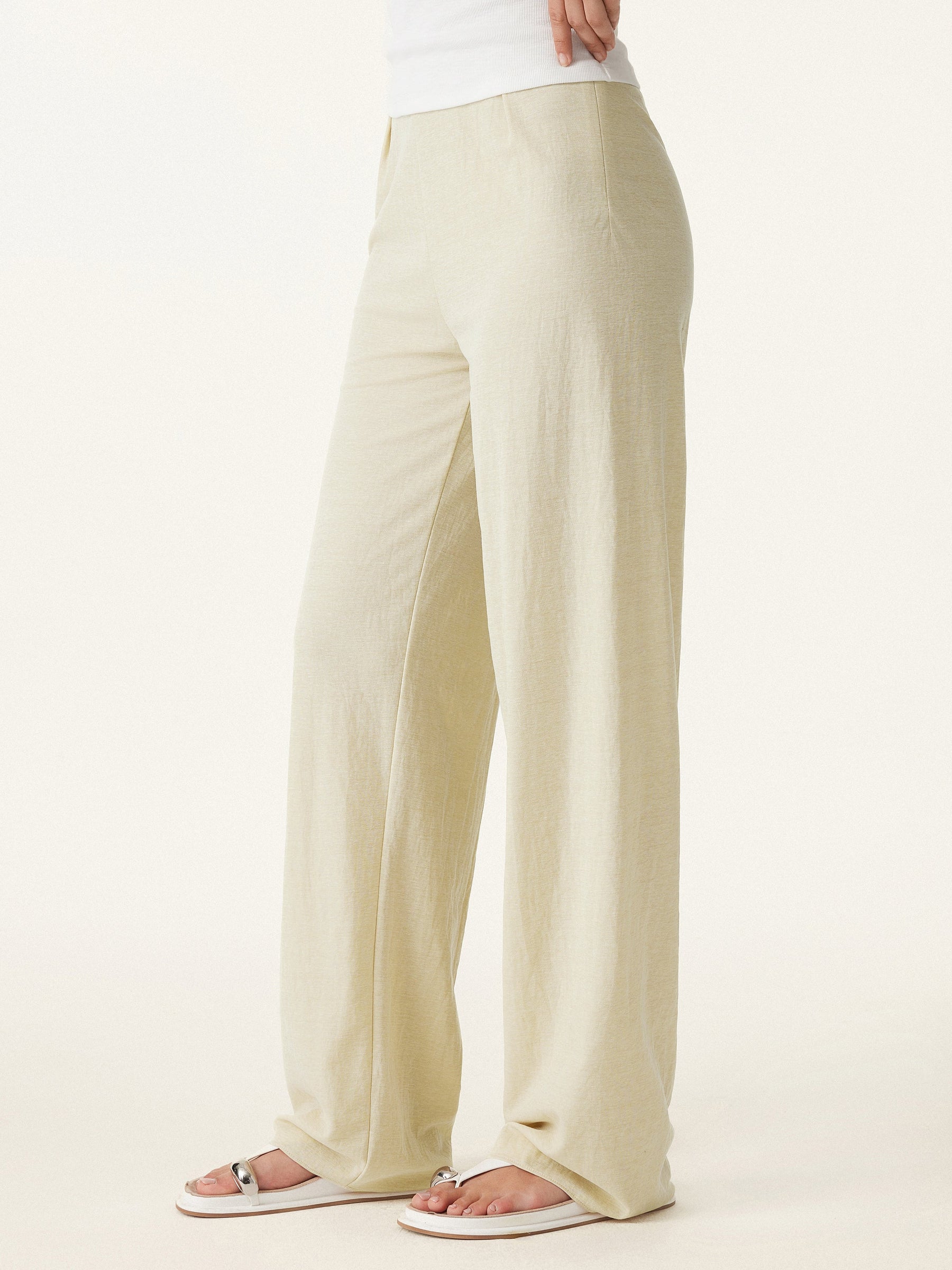 Breathable Cotton-linen Straight Leg Pant