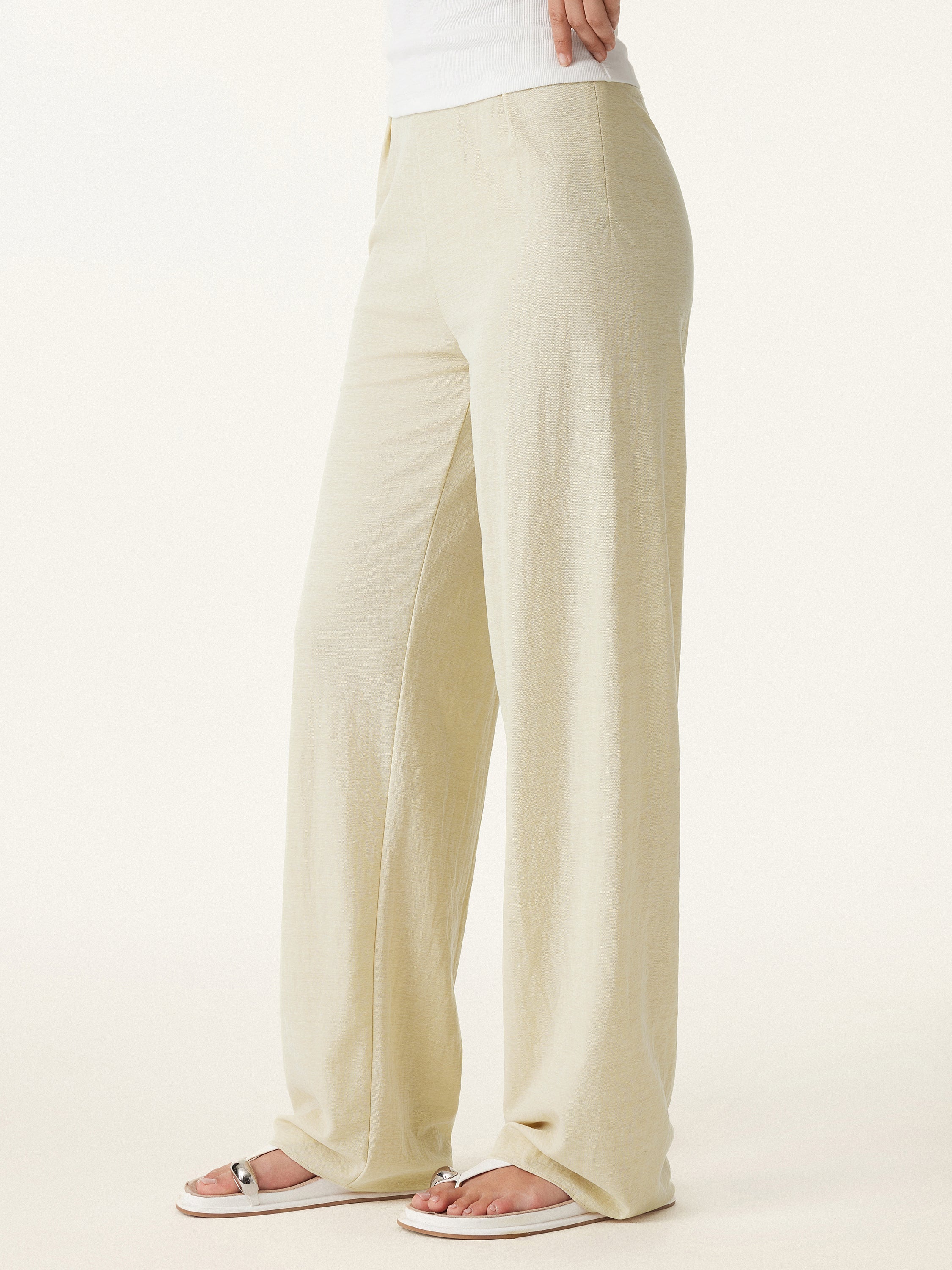Breathable Cotton-linen Straight Leg Pant
