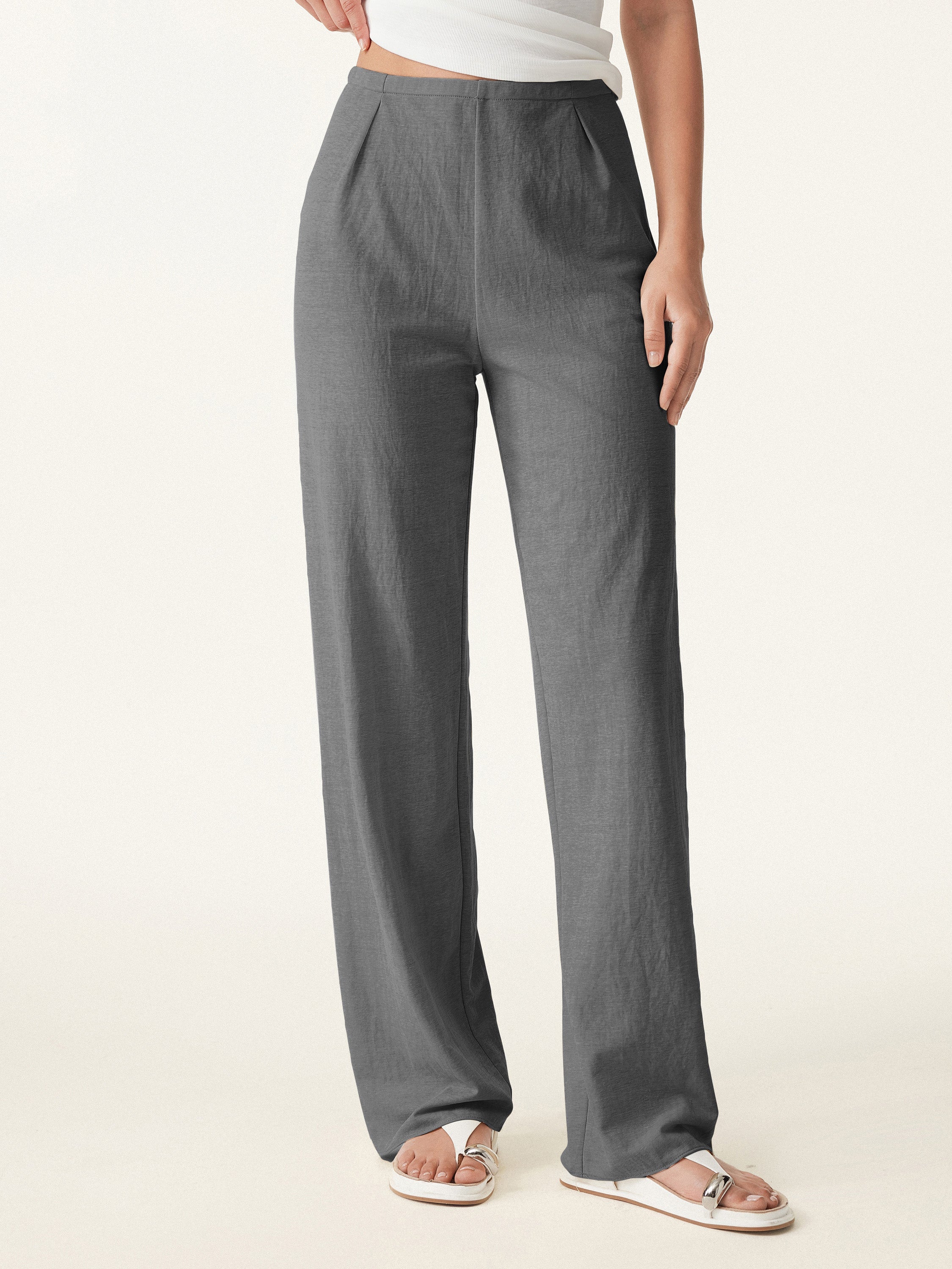 Breathable Cotton-linen Straight Leg Pant