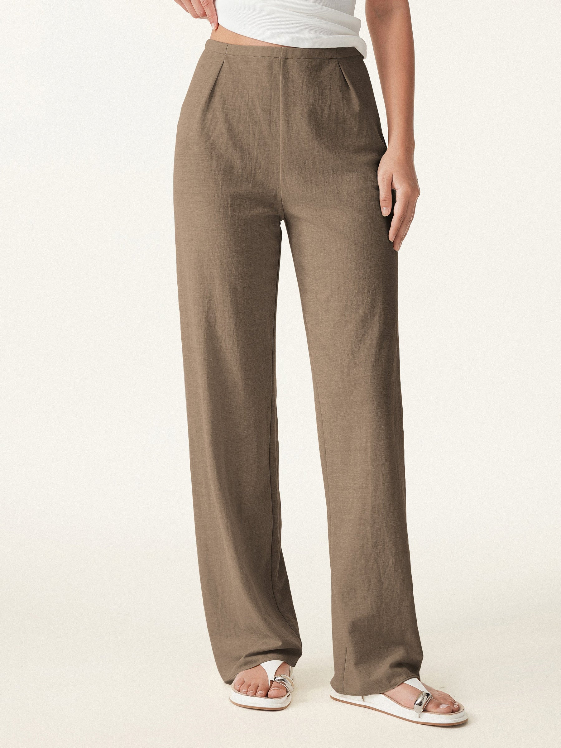 Breathable Cotton-linen Straight Leg Pant