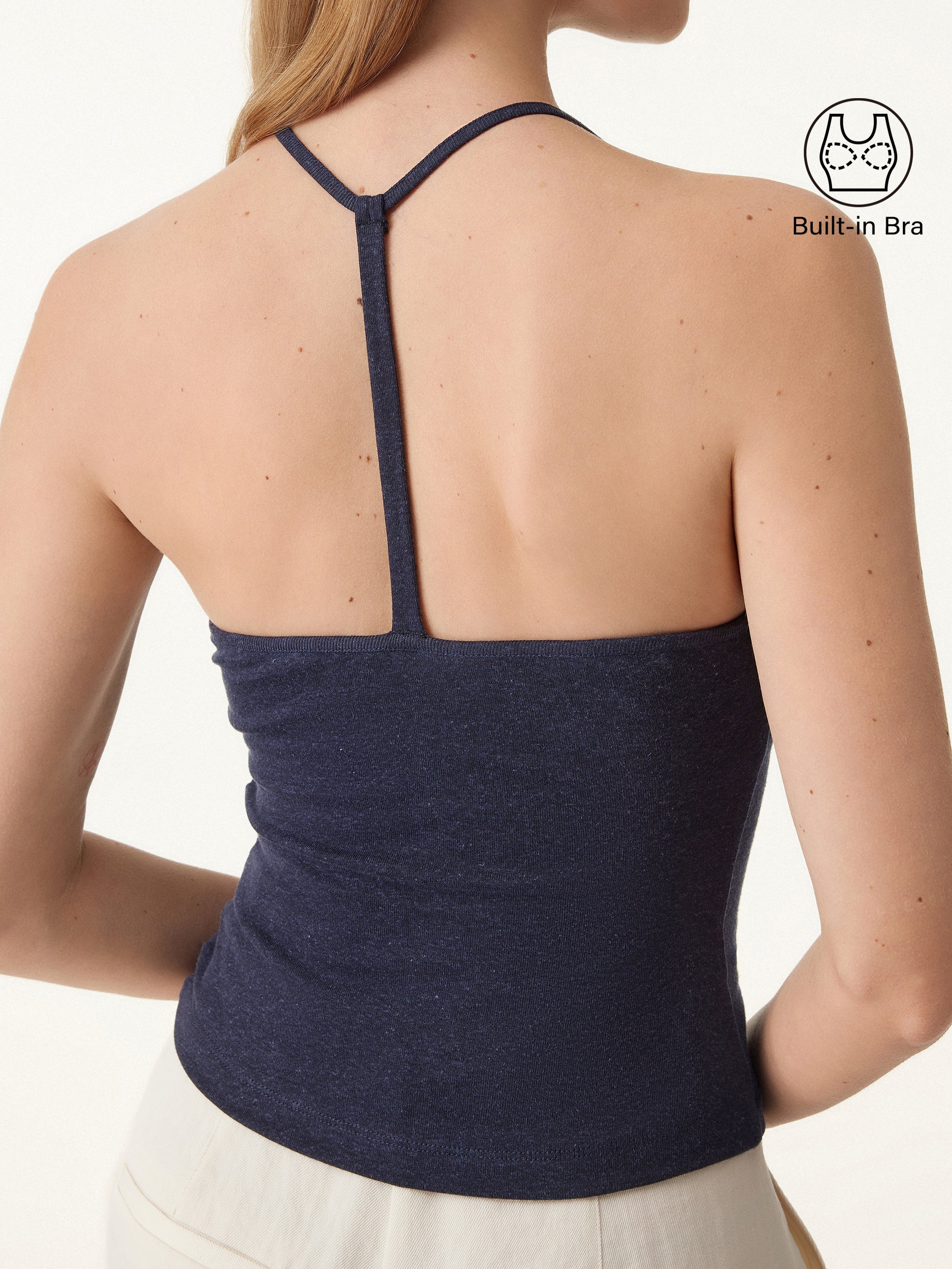 Soft Linen Luxe V-neck T-back Airy Bra Tank