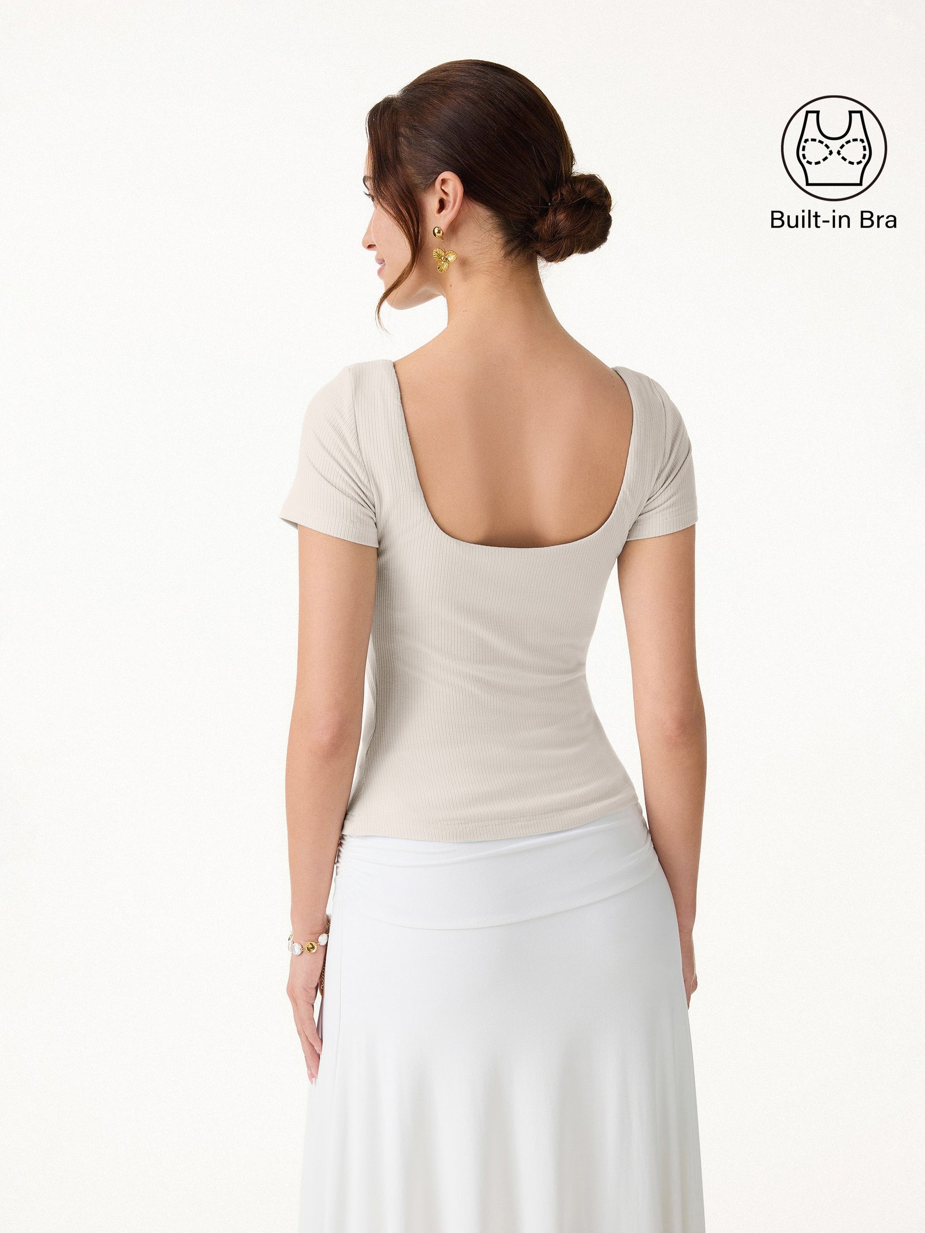 Cooling Ribbed Open Back Summer Bra Top