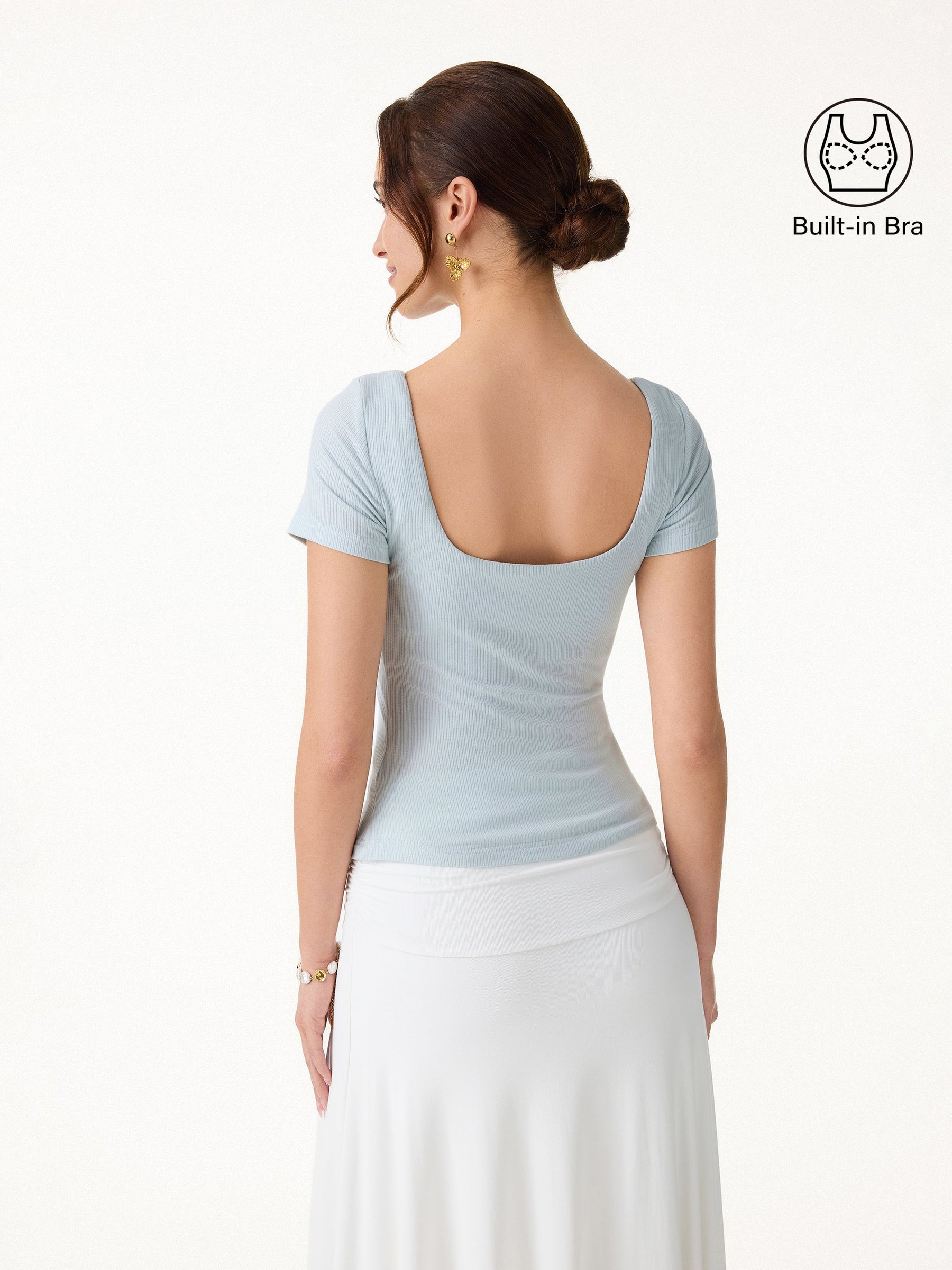 Cooling Ribbed Open Back Summer Bra Top