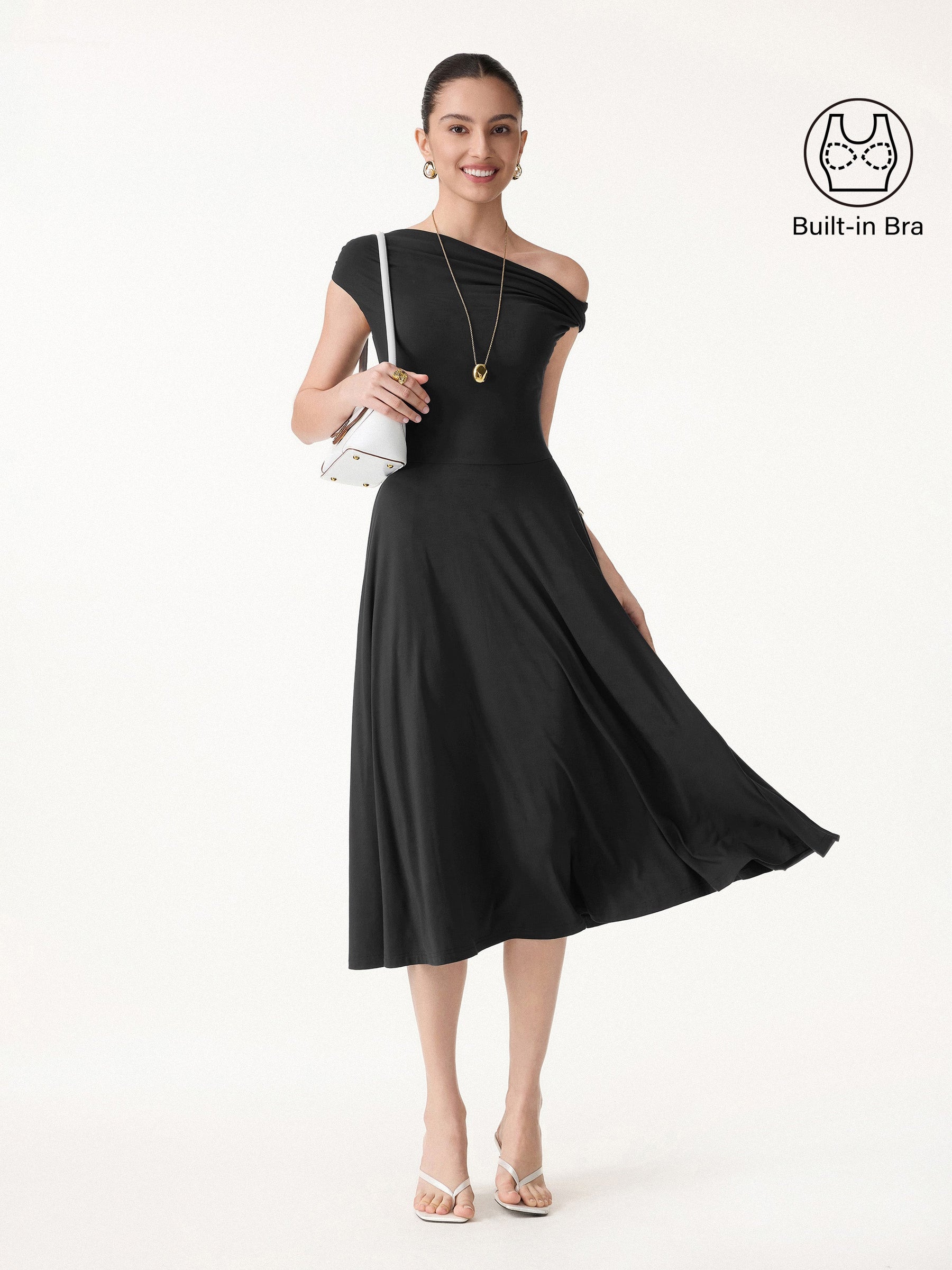 SkinKiss Multi-Wear Midi Bra Dress with Pockets