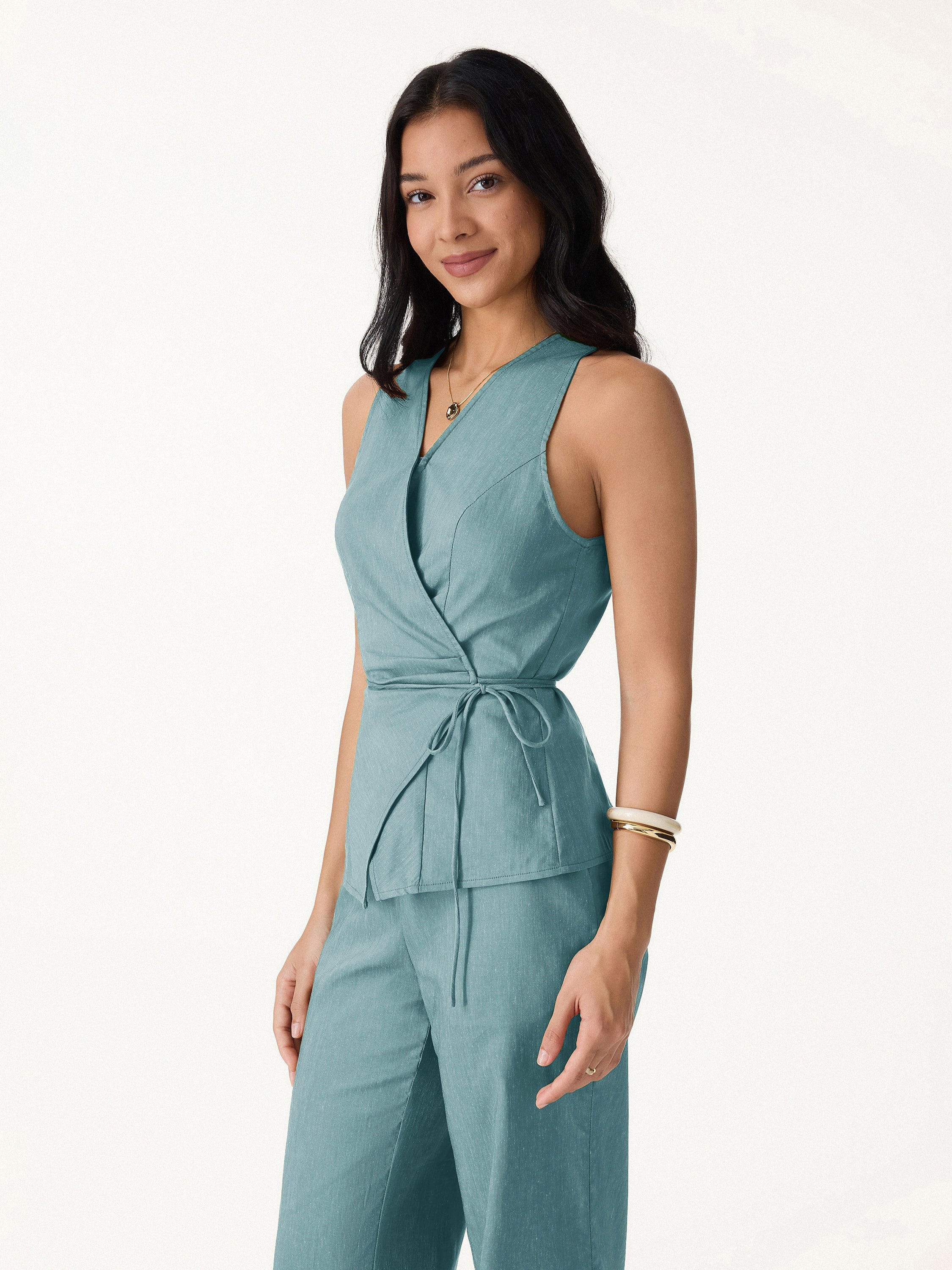 Wrap Top with Self-Tie
