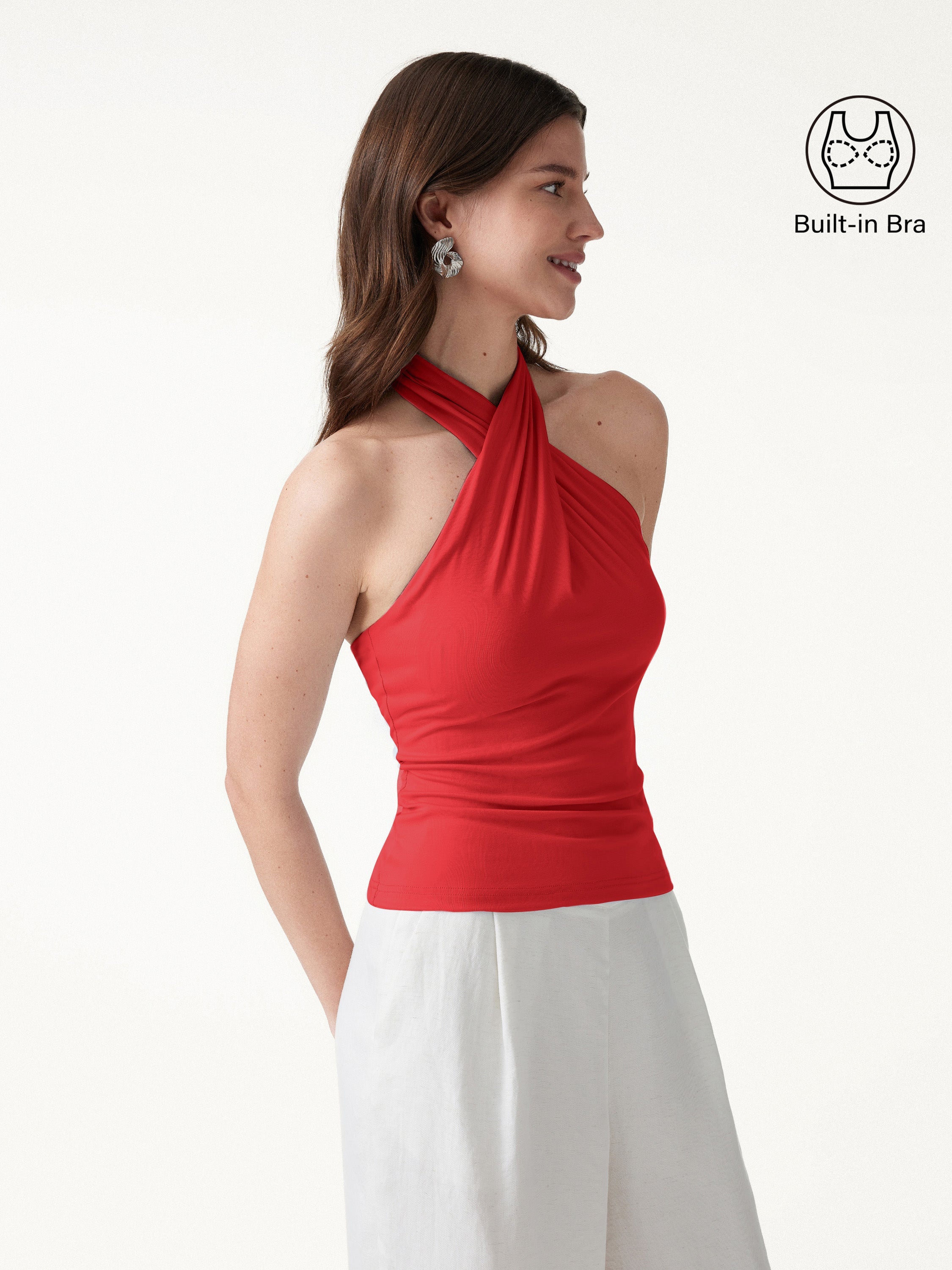 Criss Cross Halter Neck Going-Out Bra Top