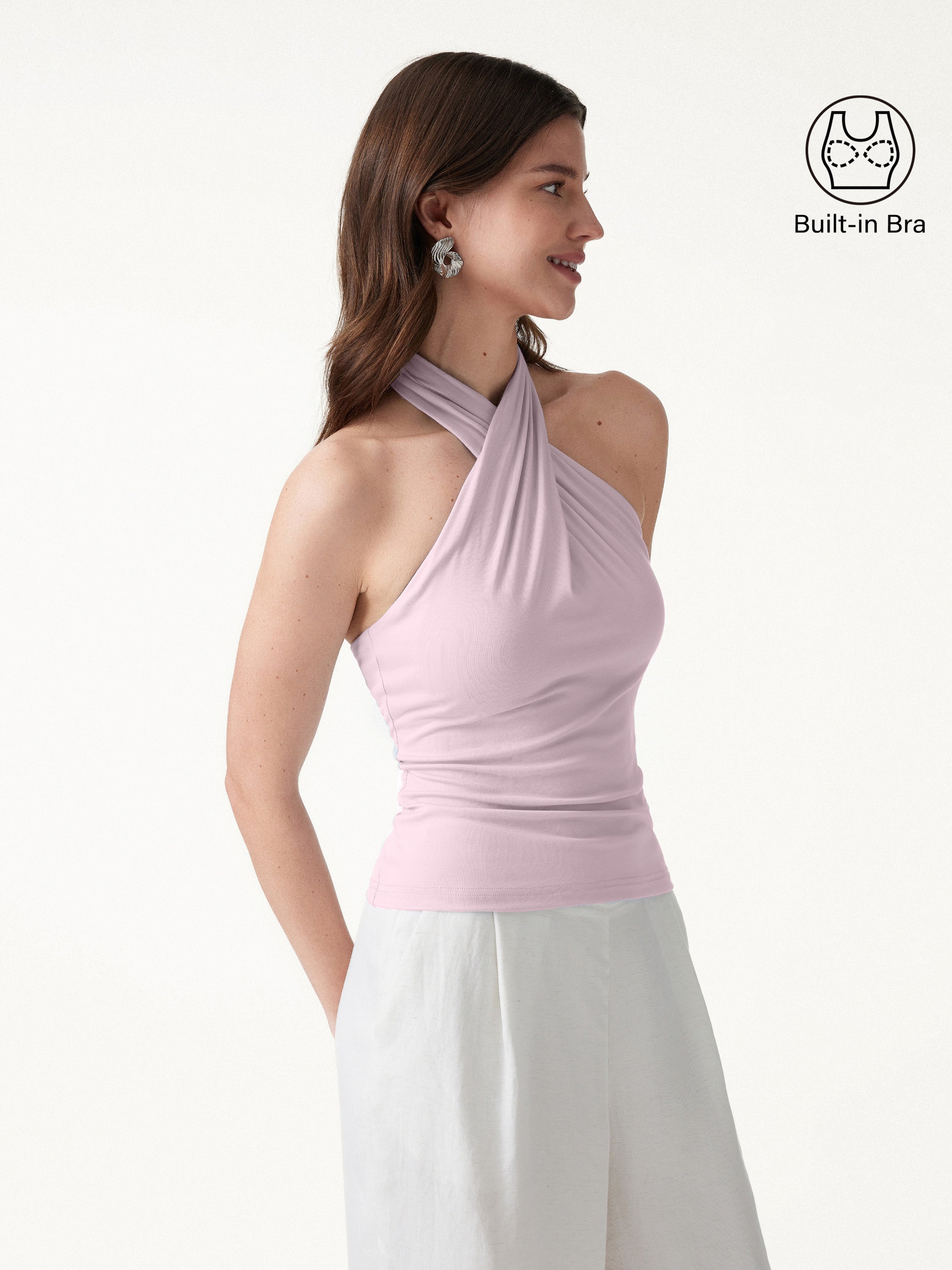 Criss Cross Halter Neck Going-Out Bra Top