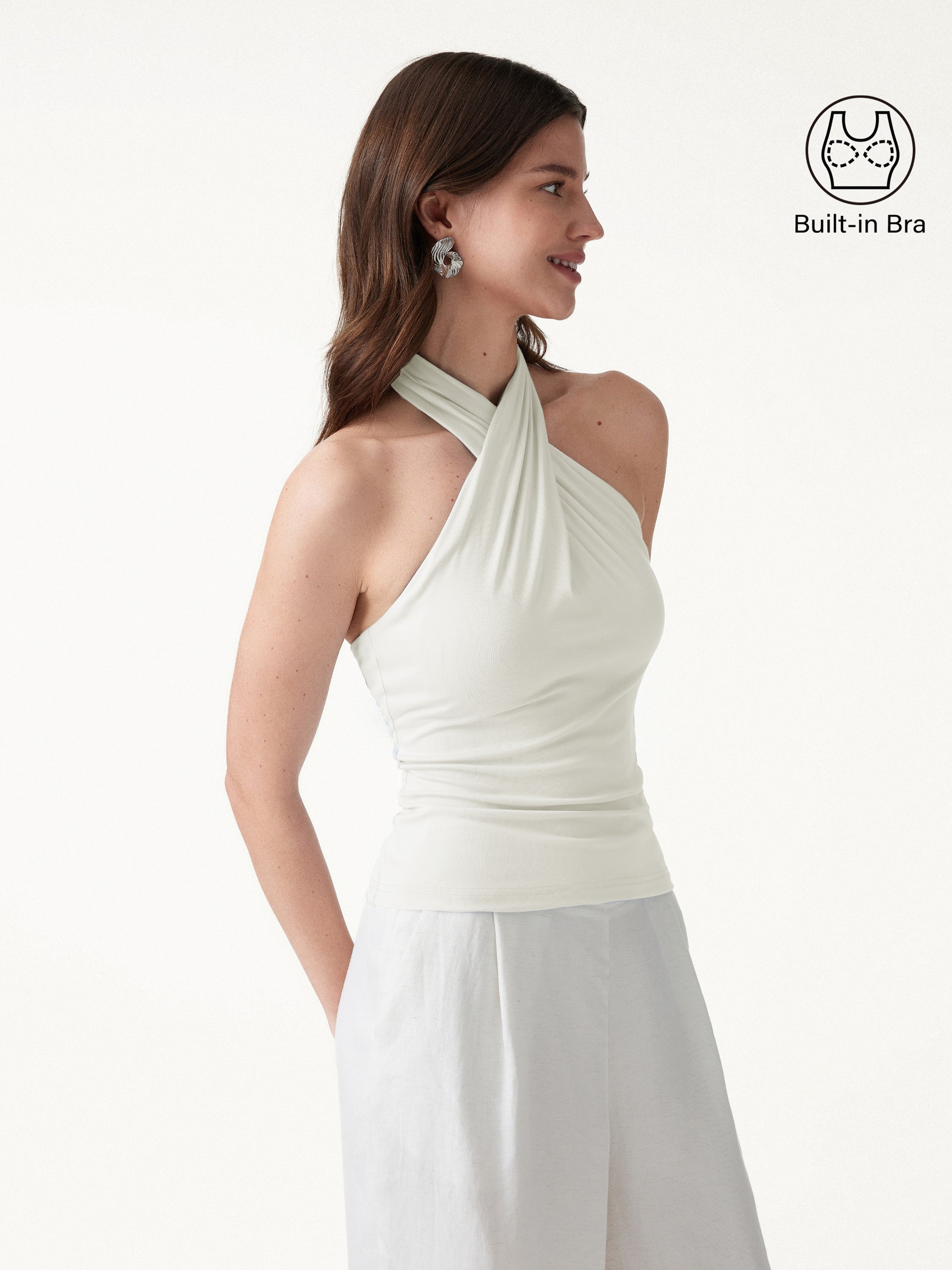 Criss Cross Halter Neck Going-Out Bra Top