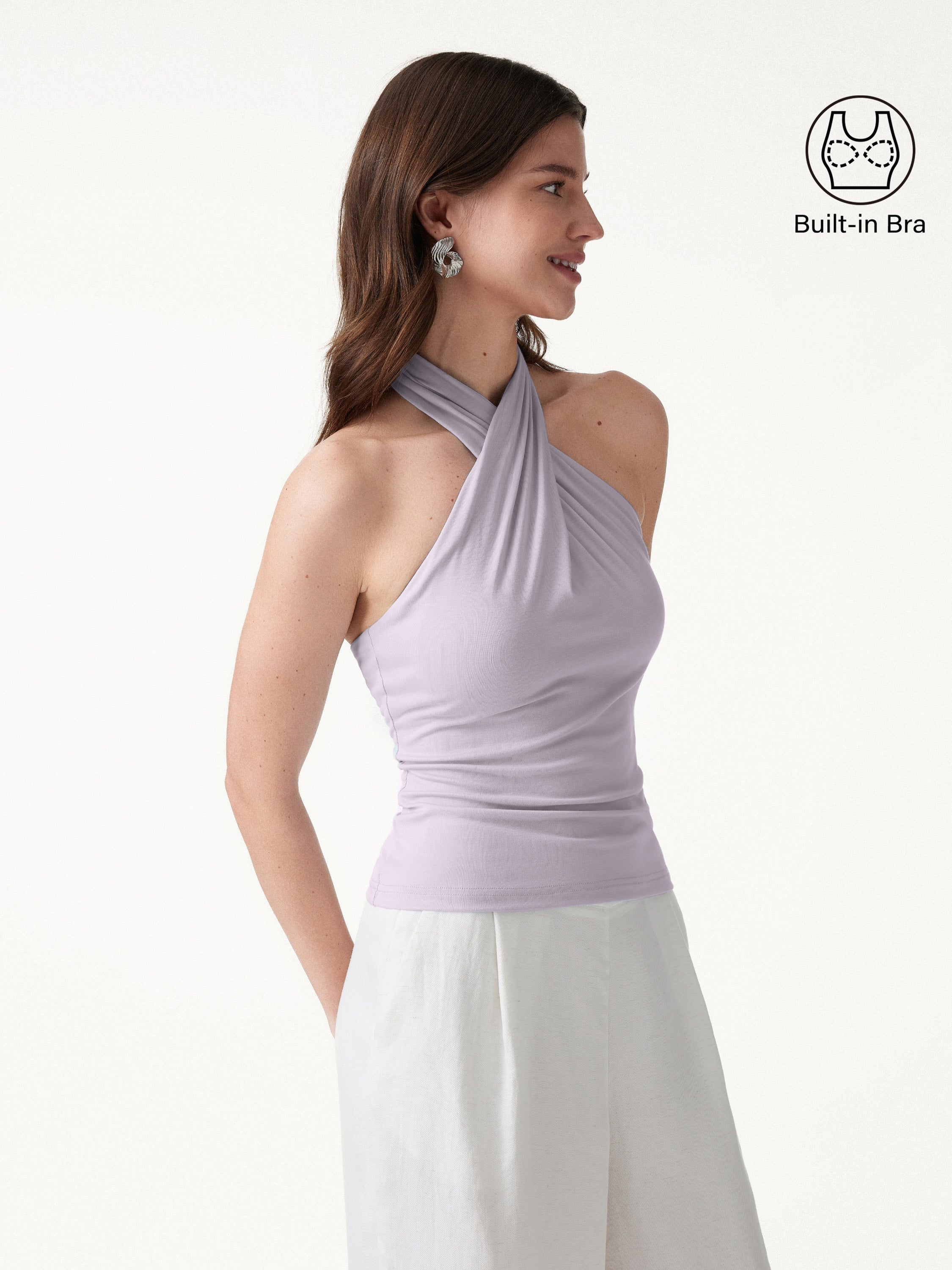 Criss Cross Halter Neck Going-Out Bra Top