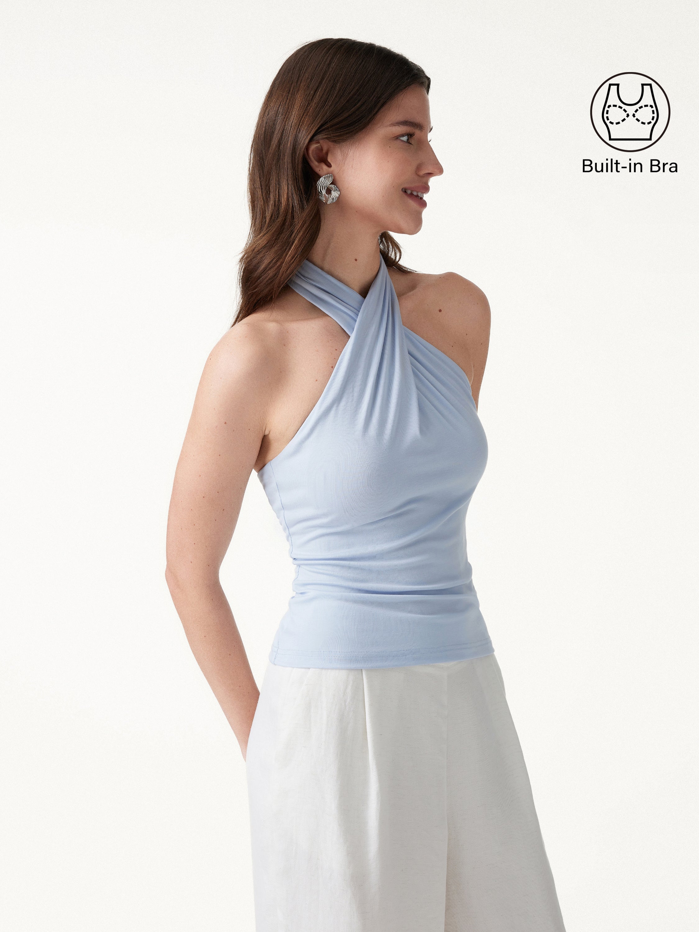 Criss Cross Halter Neck Going-Out Bra Top