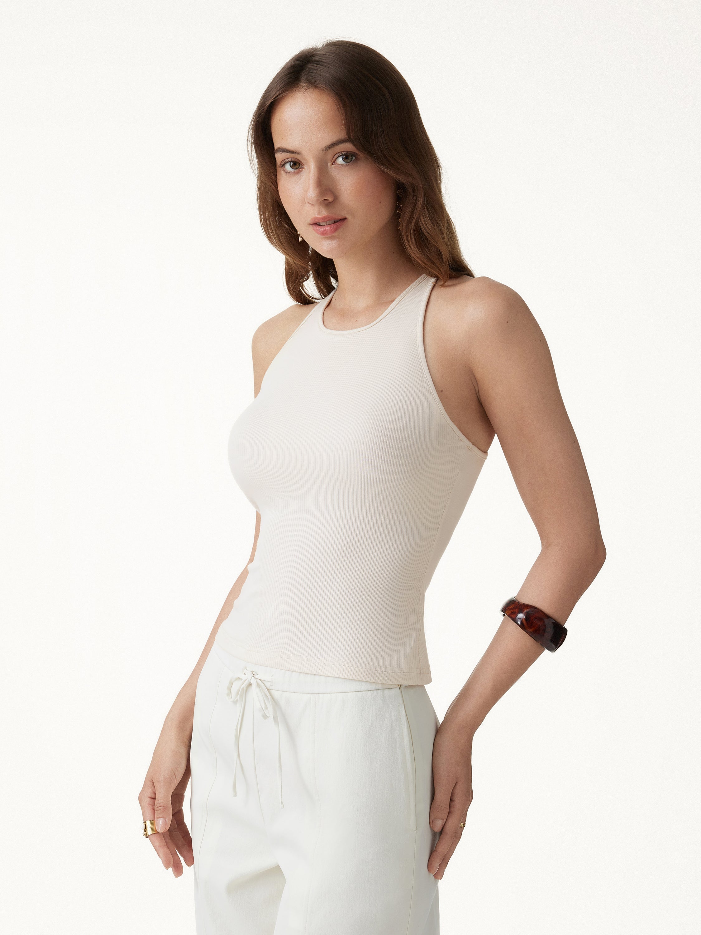 CoolTouch Ribbed Racer Back Bra Tank