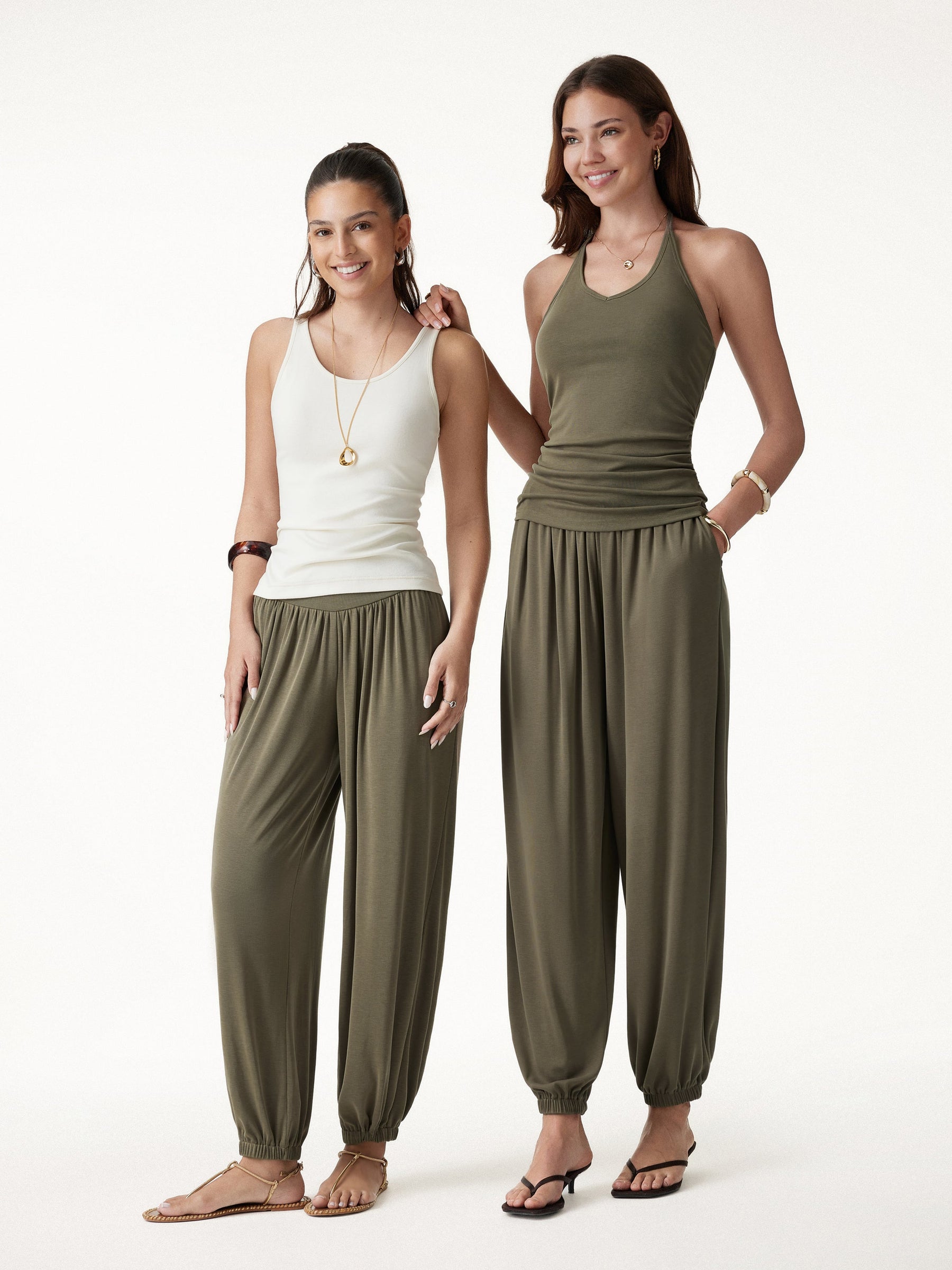 Sandwashed Modal Ultra-Soft High Rise Balloon Pants with Pockets