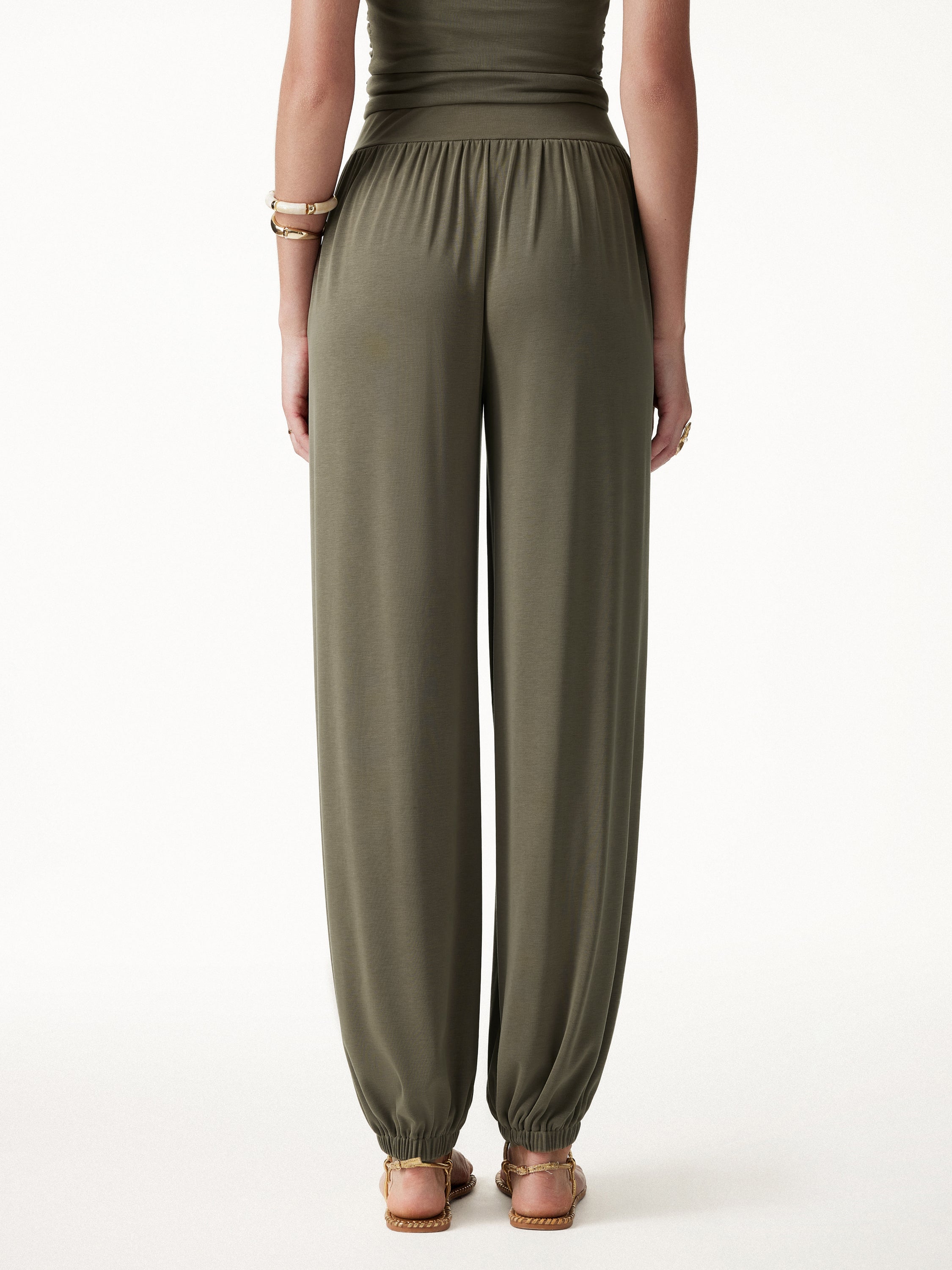 Sandwashed Modal Ultra-Soft High Rise Balloon Pants with Pockets