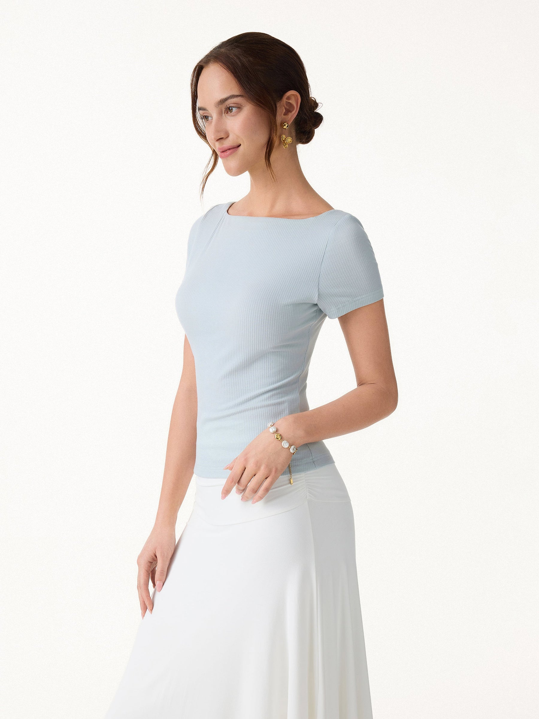 Cooling Ribbed Open Back Summer Bra Top