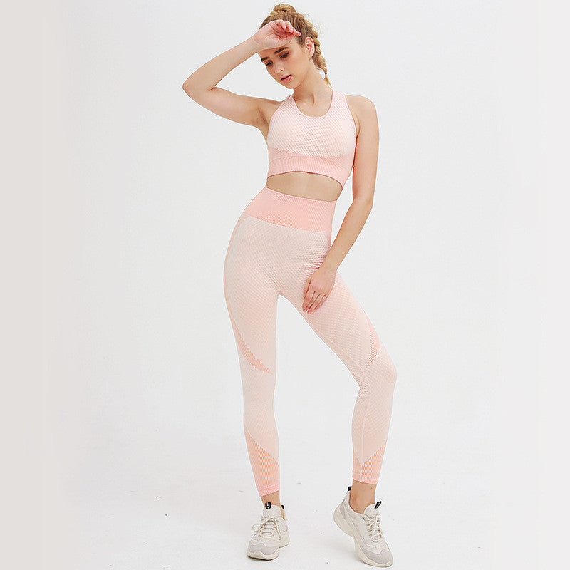 Women's Sports Bra & Leggings Set - Two-Piece Fitness Outfit