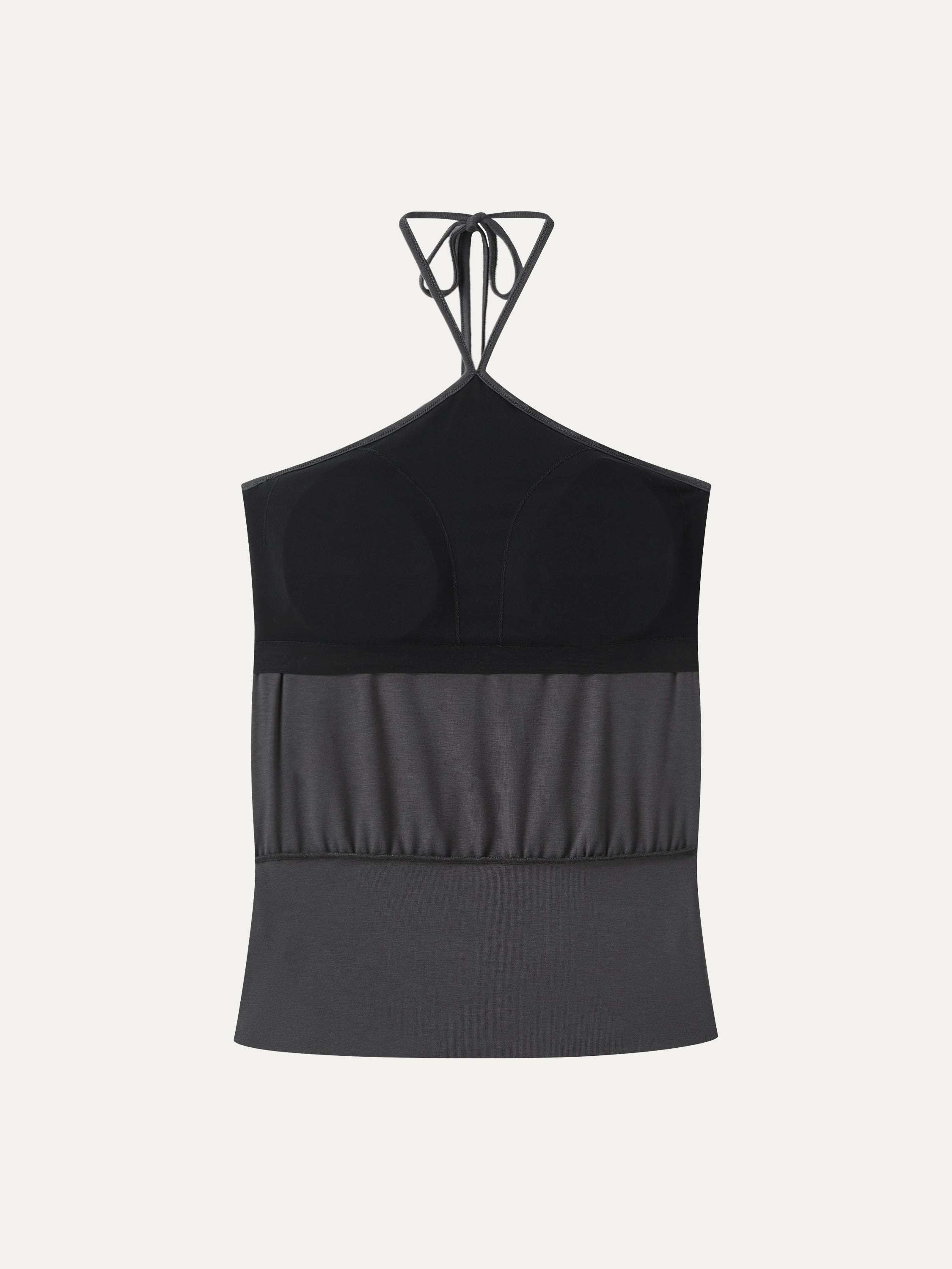 CoolTouch Halter Ruched Hem Bra Top