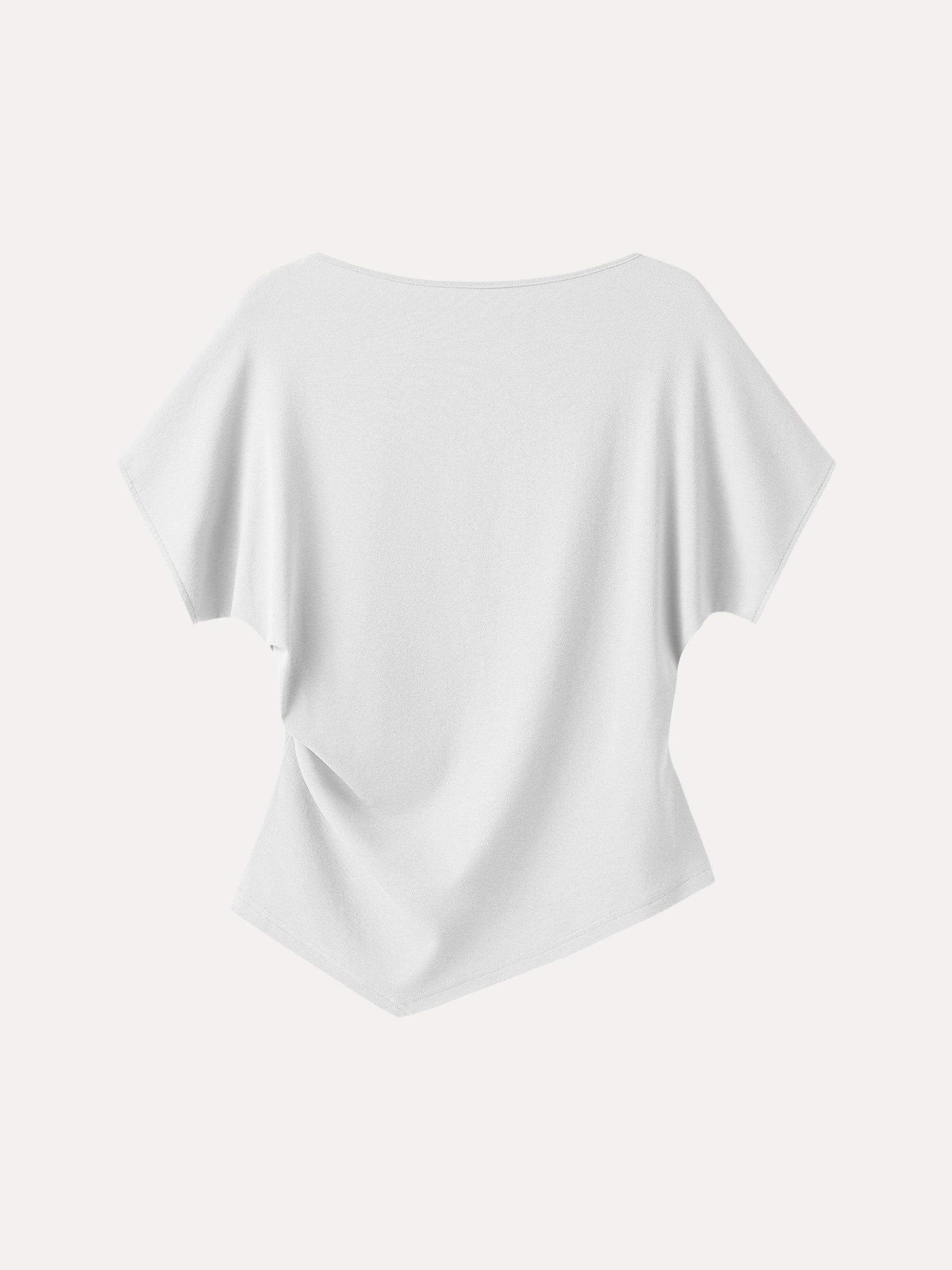 Cotton Lyocell Boatneck Angled Summer Tee