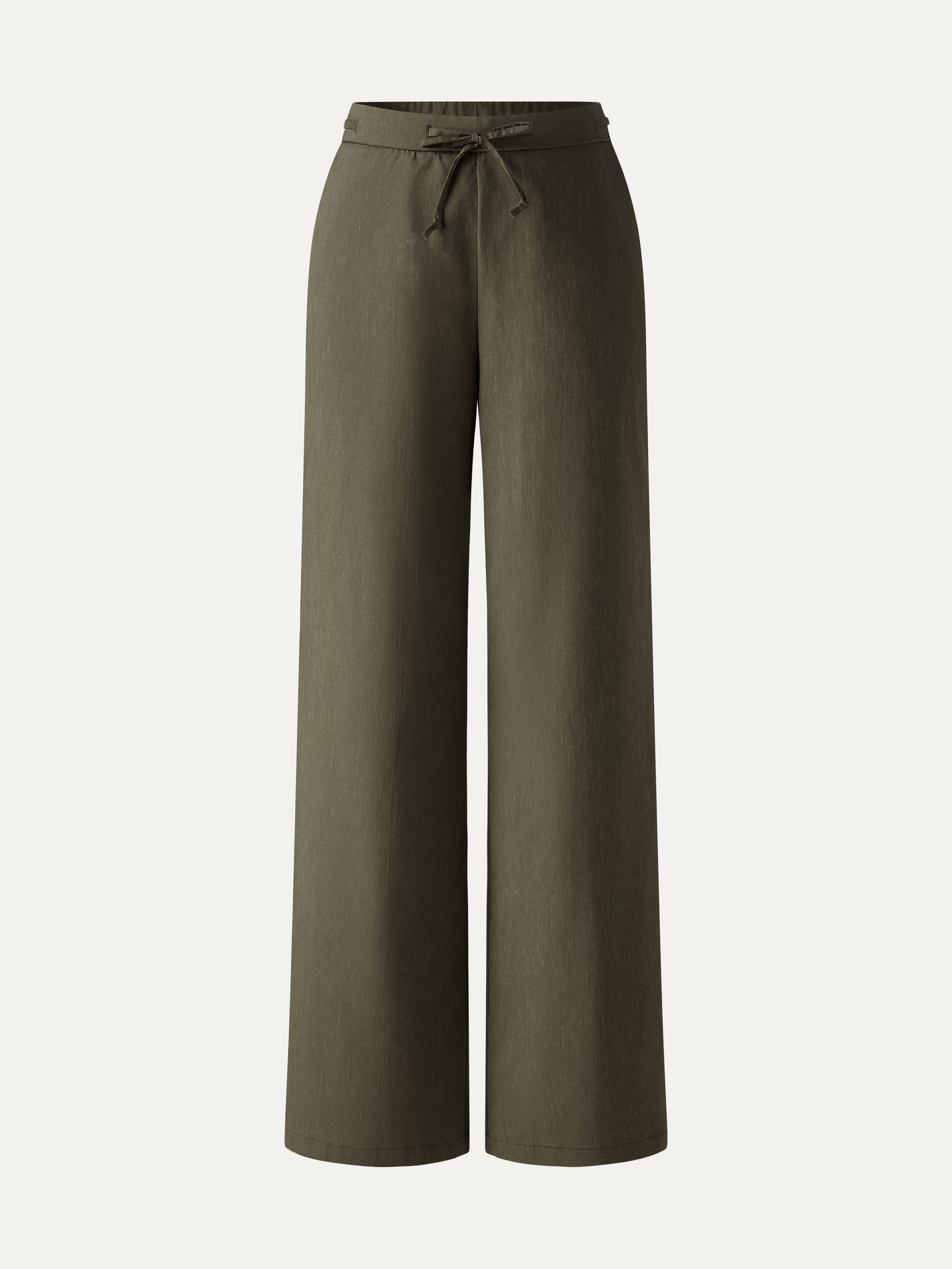 Linen Drawstring Wide Leg Pant with Pockets