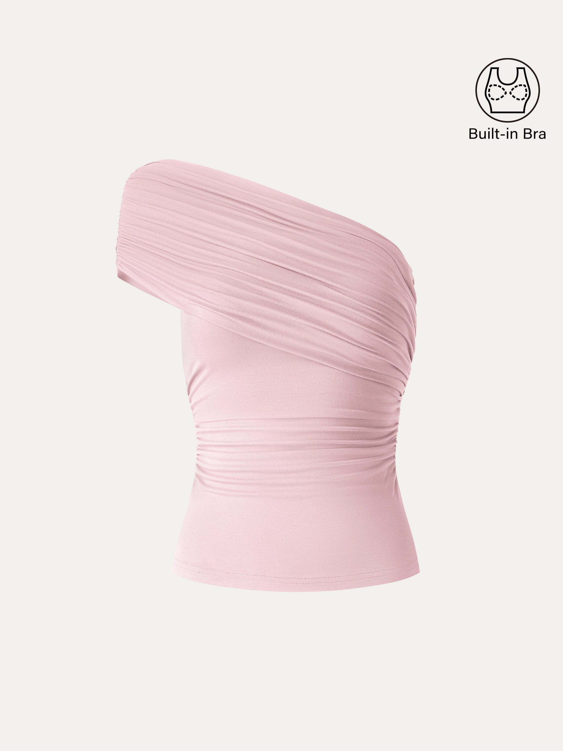 One Shoulder Gathered Bra Top
