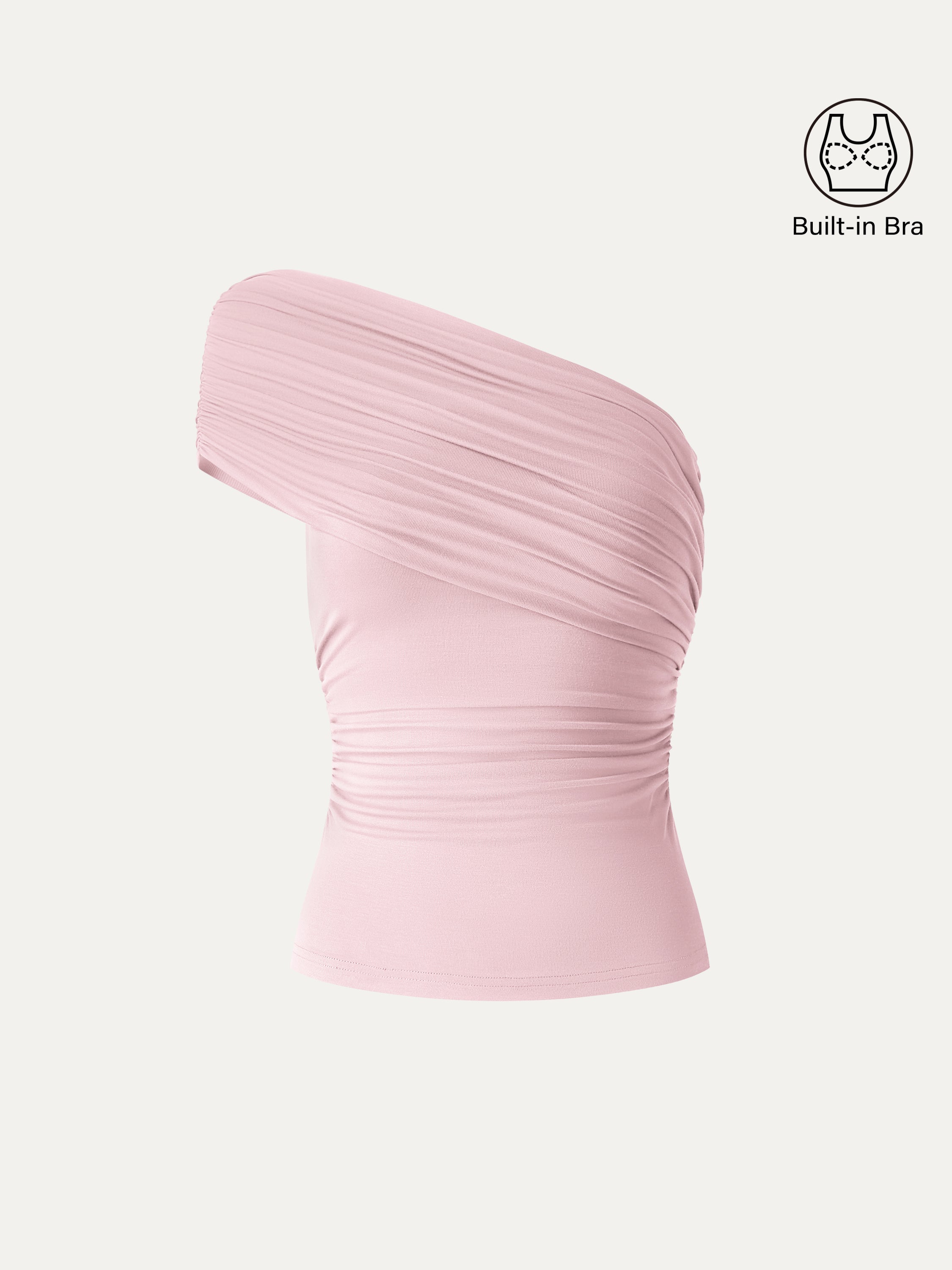 One Shoulder Gathered Bra Top