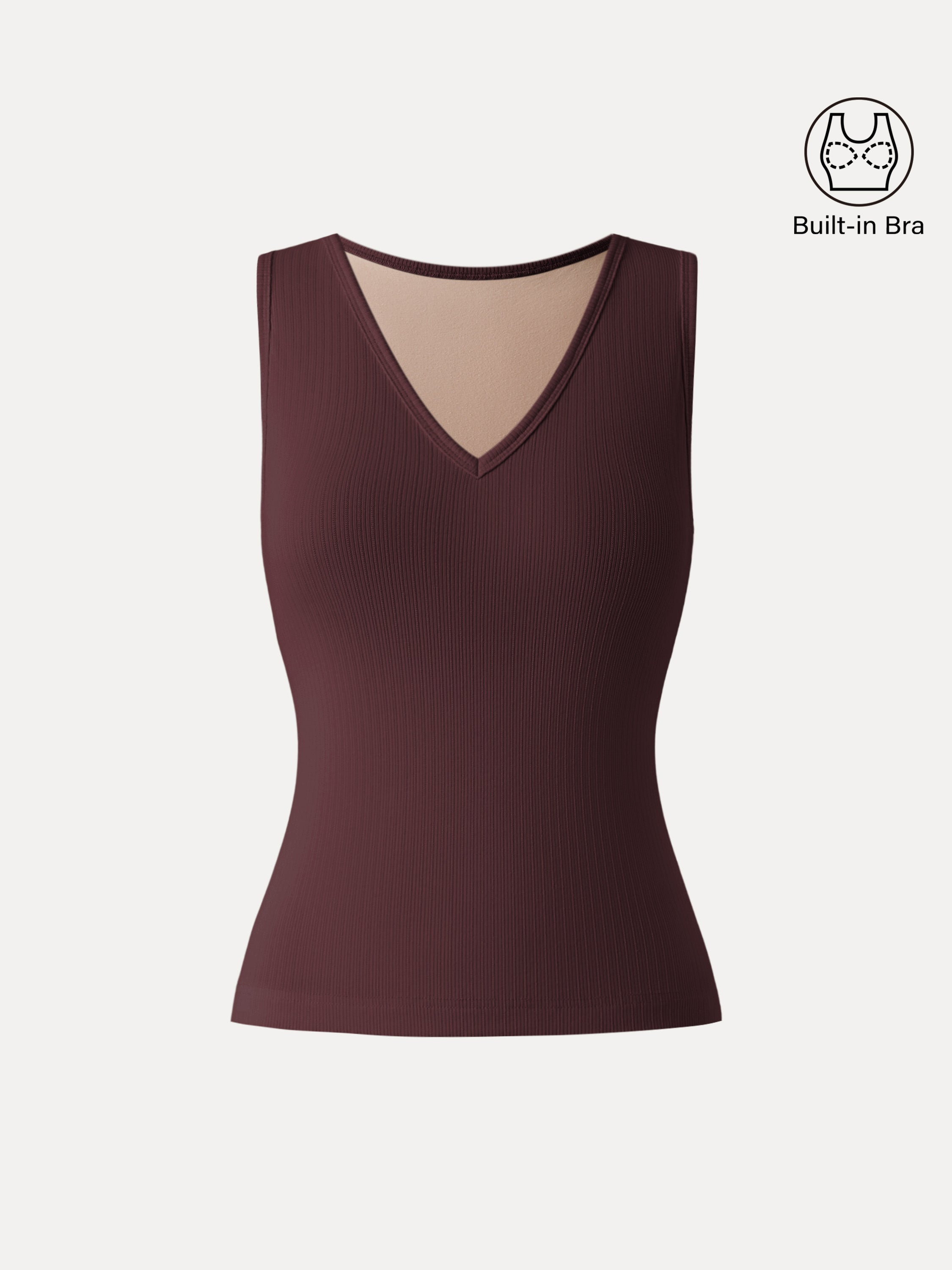 Pointelle V-neck Sleeveless Bra Tank