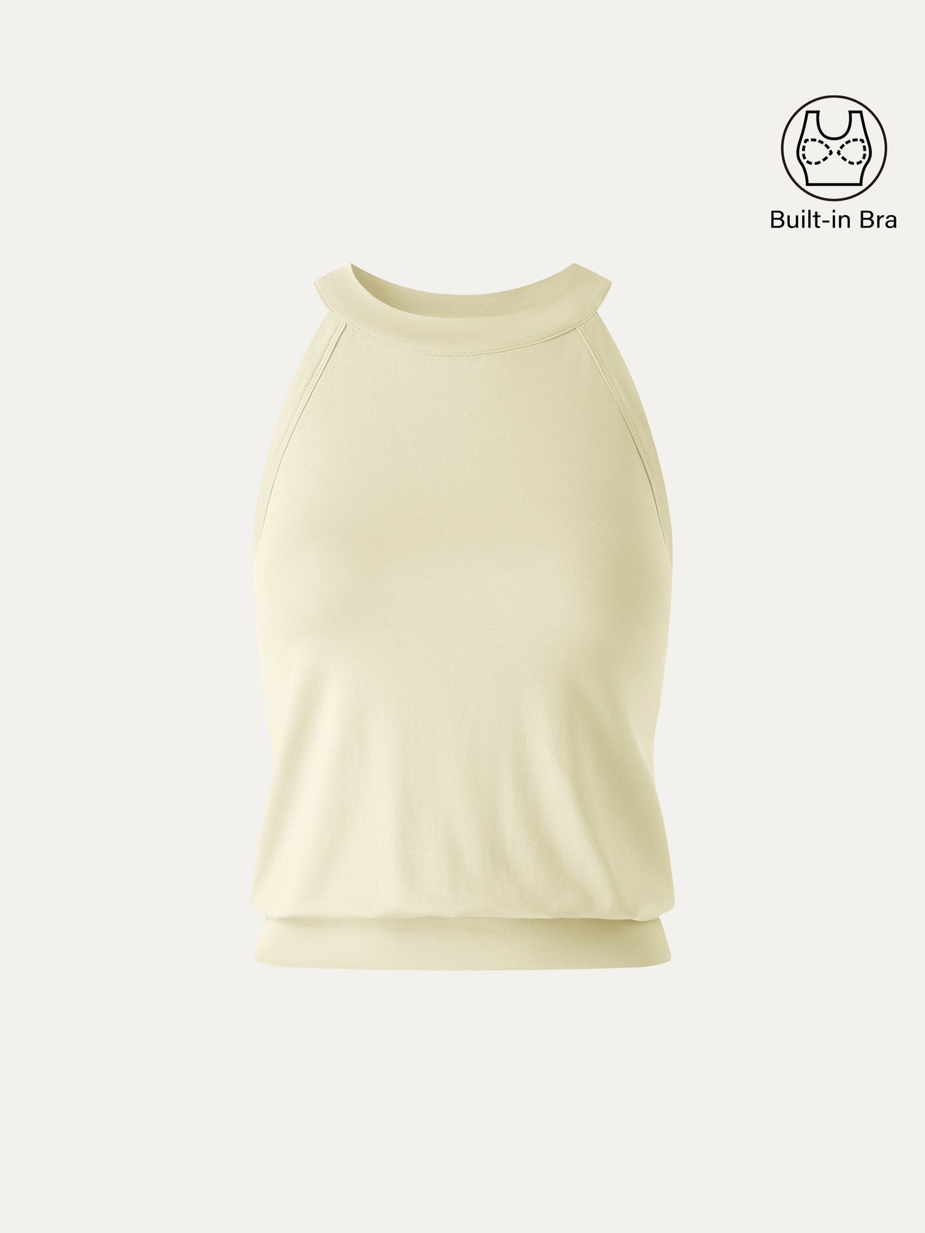 Halter Neck Banded Hem Bra Tank