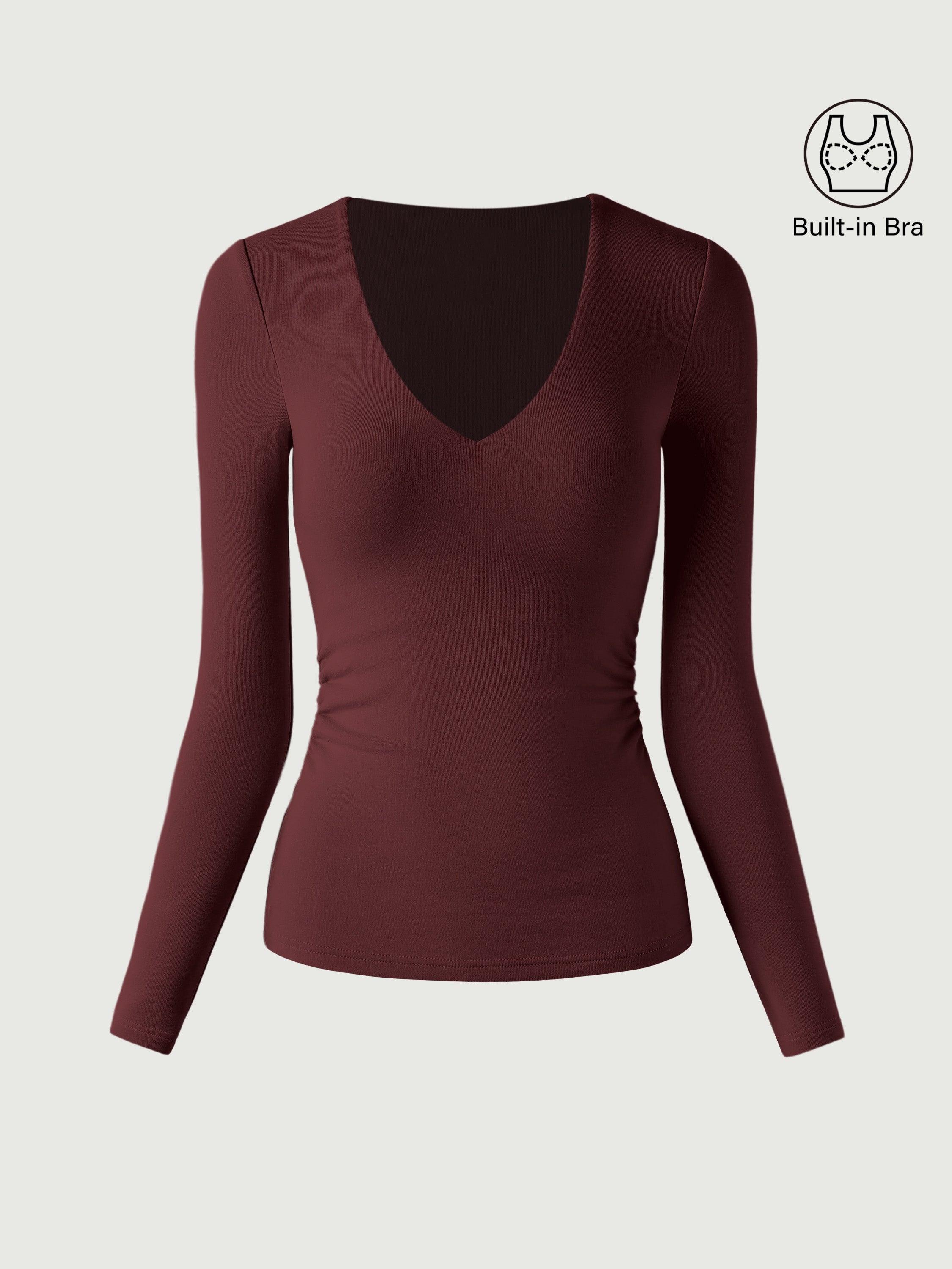 V-Neck Ruched Sides Bra Top