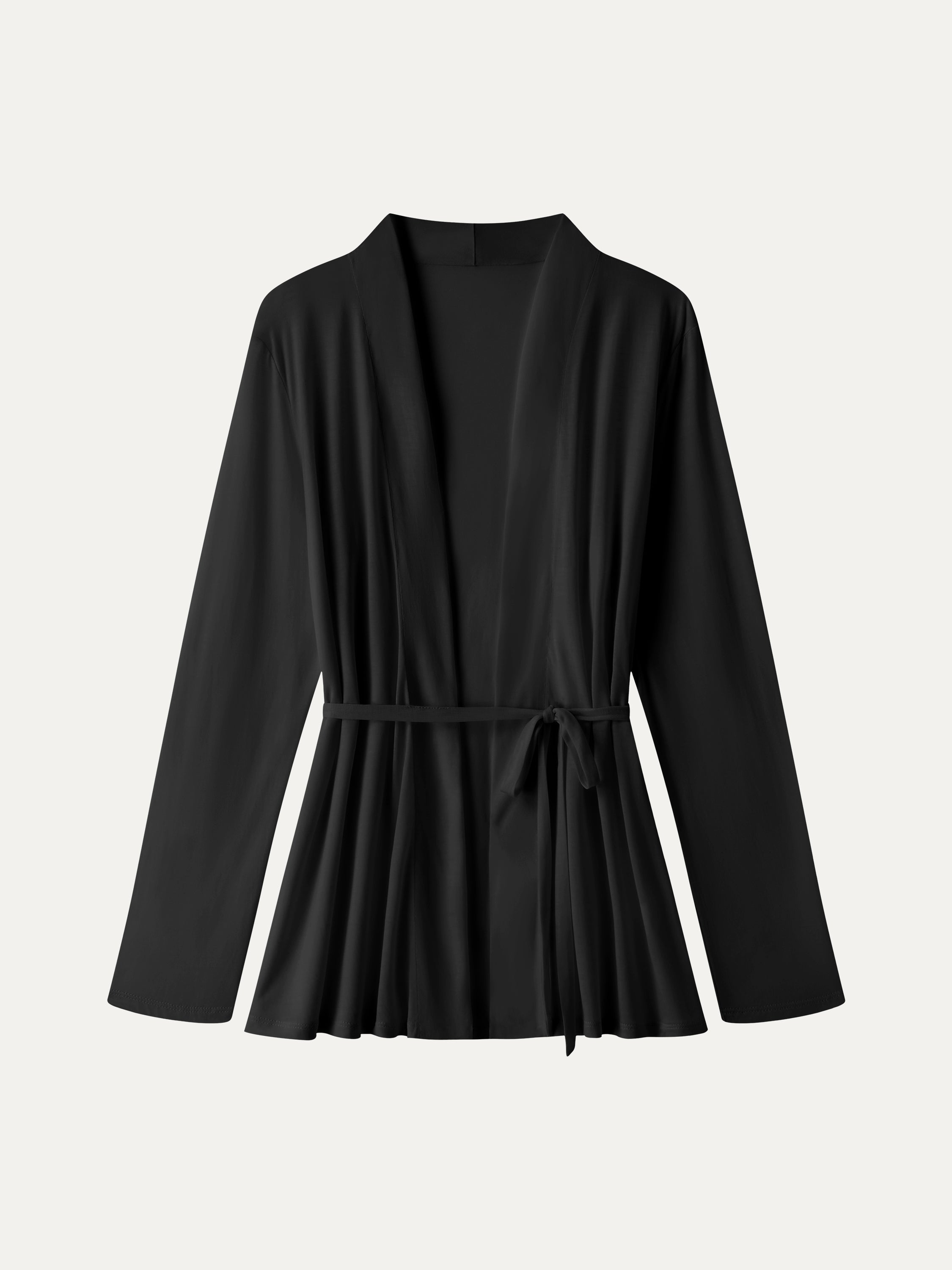 Airy Soft Open Front Cardigan with Tie