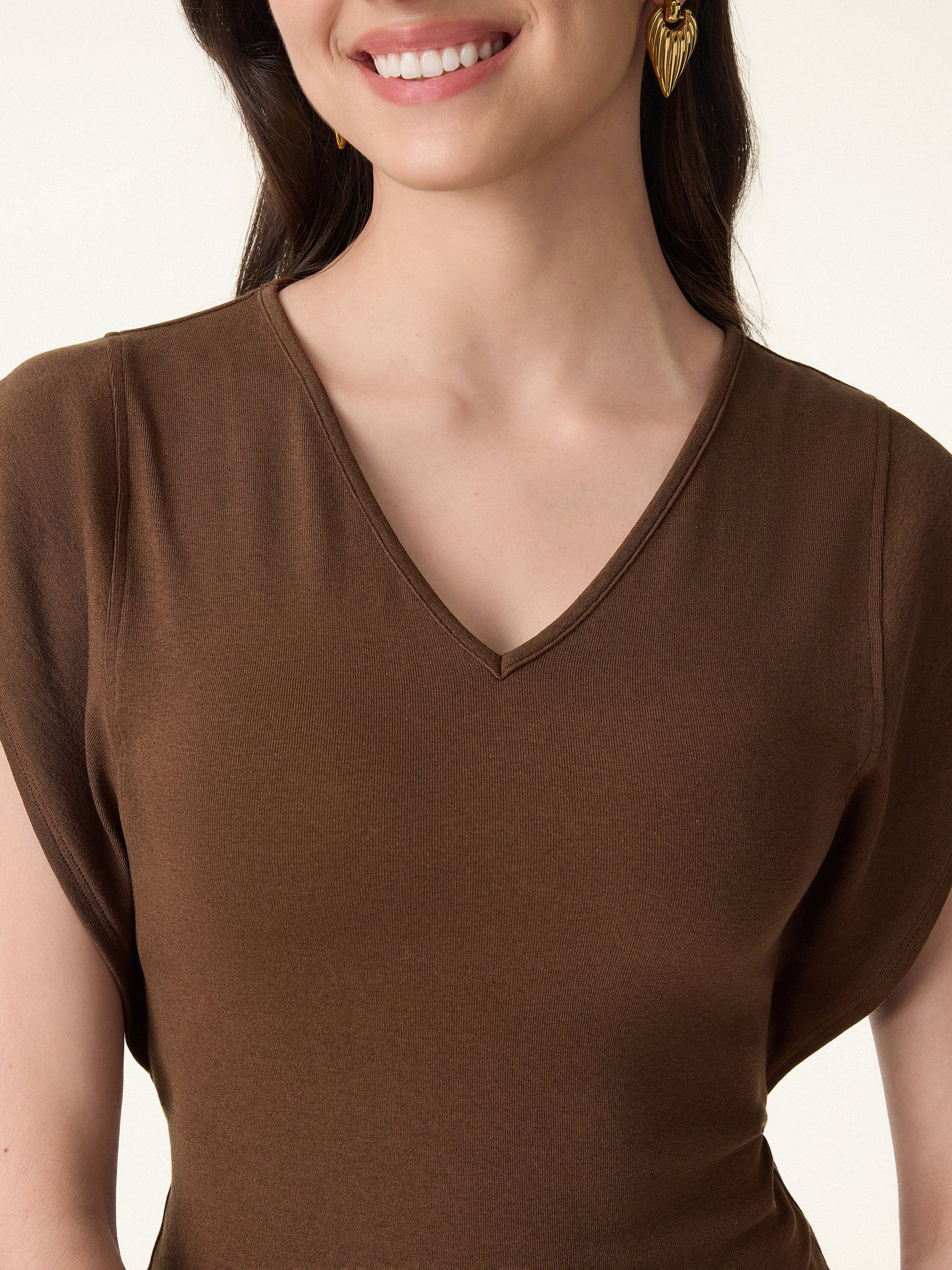 Cotton Lyocell V-Neck Summer Tee