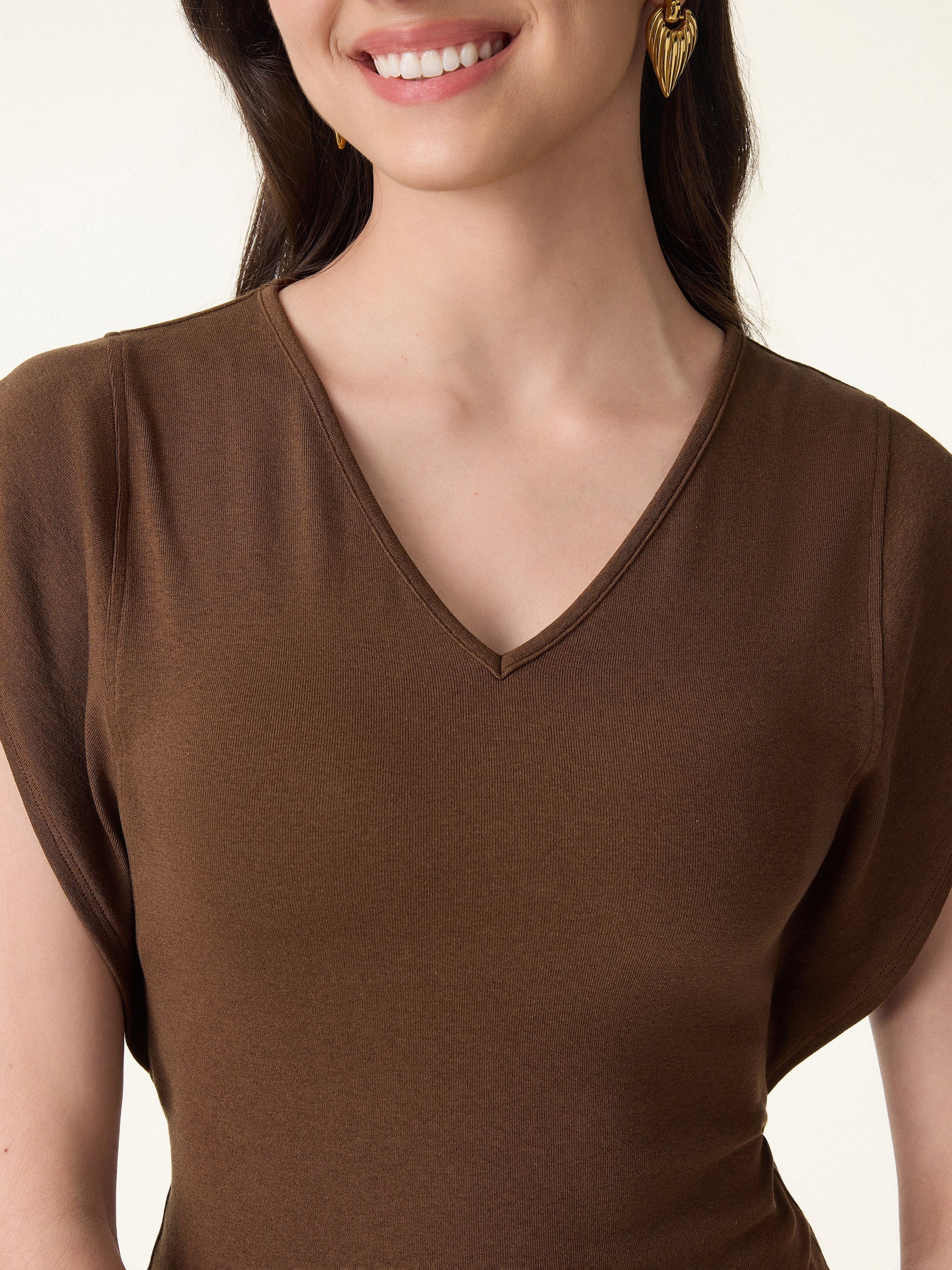 Cotton Lyocell V-Neck Summer Tee