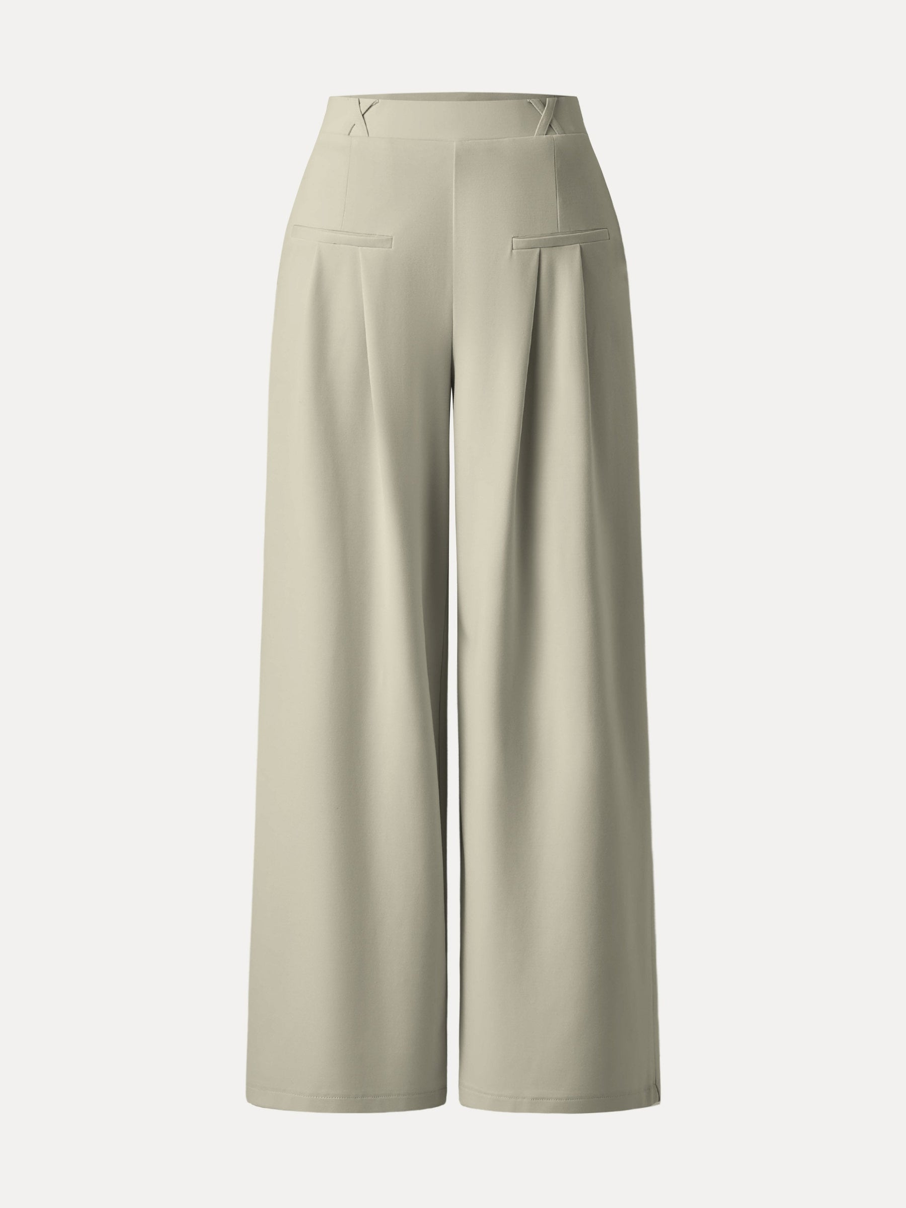Mid Rise Wide Leg Trouser with Pockets Drapey Bamboo Ponte