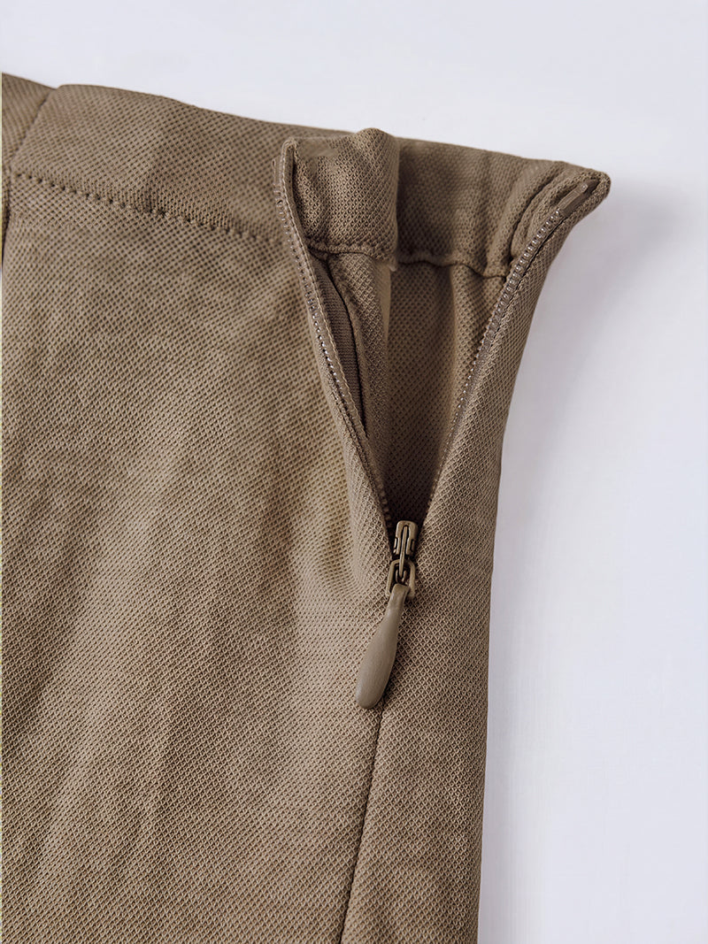 Breathable Cotton-linen Mid Rise Straight Leg Pant